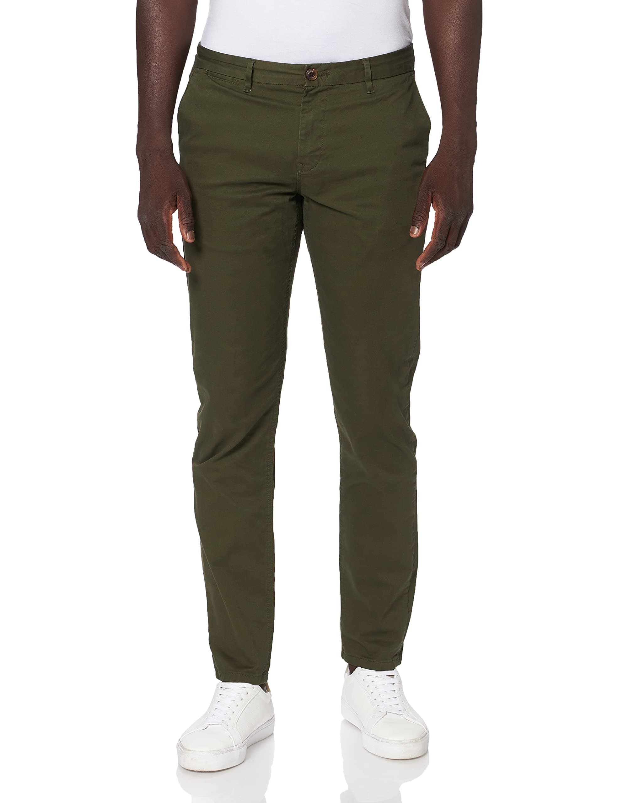 Scotch & Soda Men's Nos Mott-Classic Slim Fit Chino Trouser, Green (Military 65), 24 (Size: 34/34)