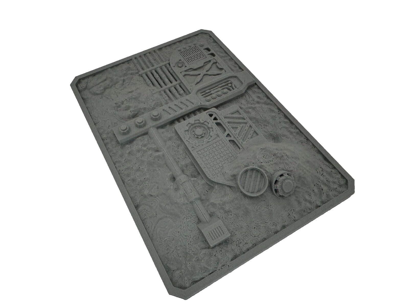 Dry Brush Texture Palette for Dry Brushing Industrial Theme Tabletop Miniature Gaming 14cm x 10cm - 3D Printed