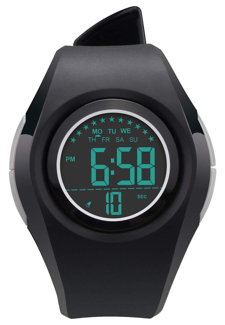 Kids Digital Sport Watch Outdoor Waterproof Watch LED Alarm Stopwatch Child Wristwatch,Toddler Child Watch for Age 3-10Wrist Boys, Girls (17001-black)