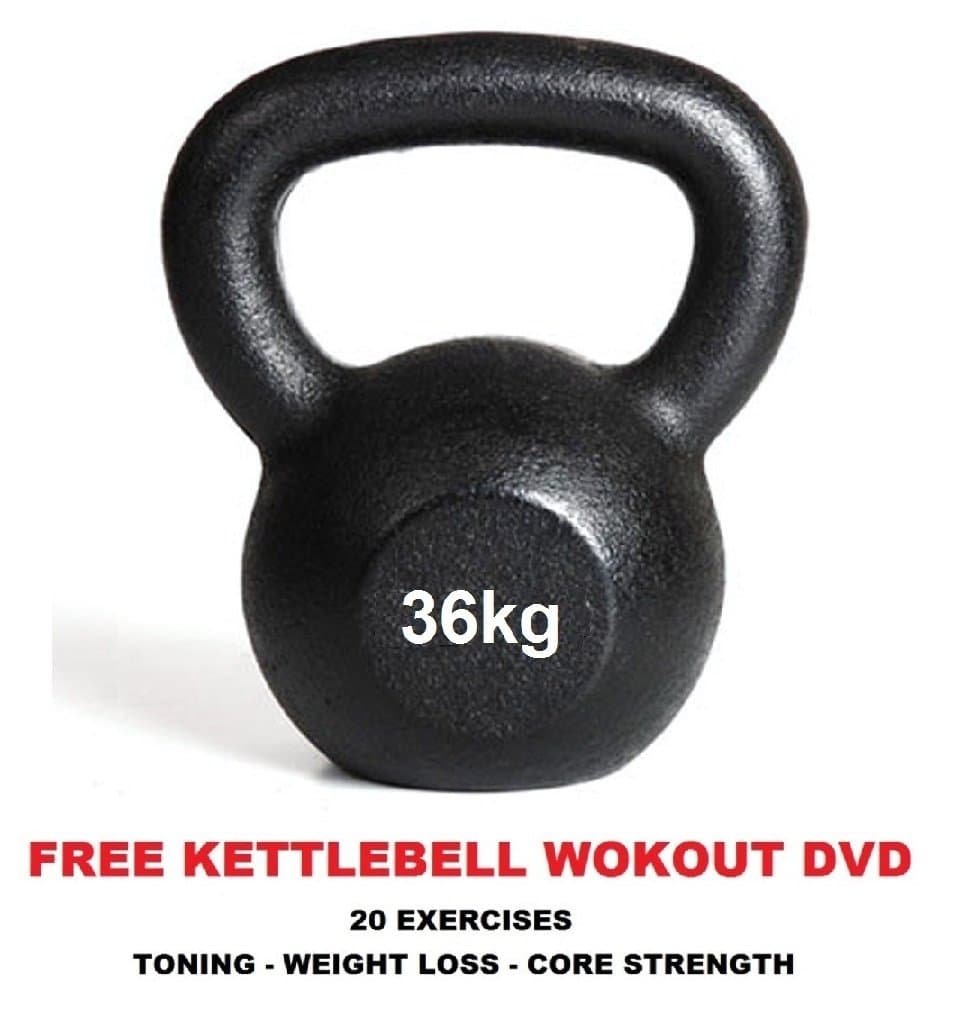 Kettlebell Cast Iron Kettlebells 4kg to 50kg Gym Quality Fitness Kettlebells KETTLEBELL WORKOUT DVD INCLUDED