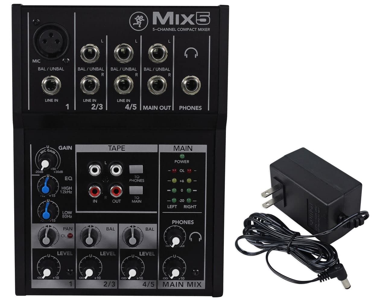 Mix5 5-Channel Compact Mixer, Black
