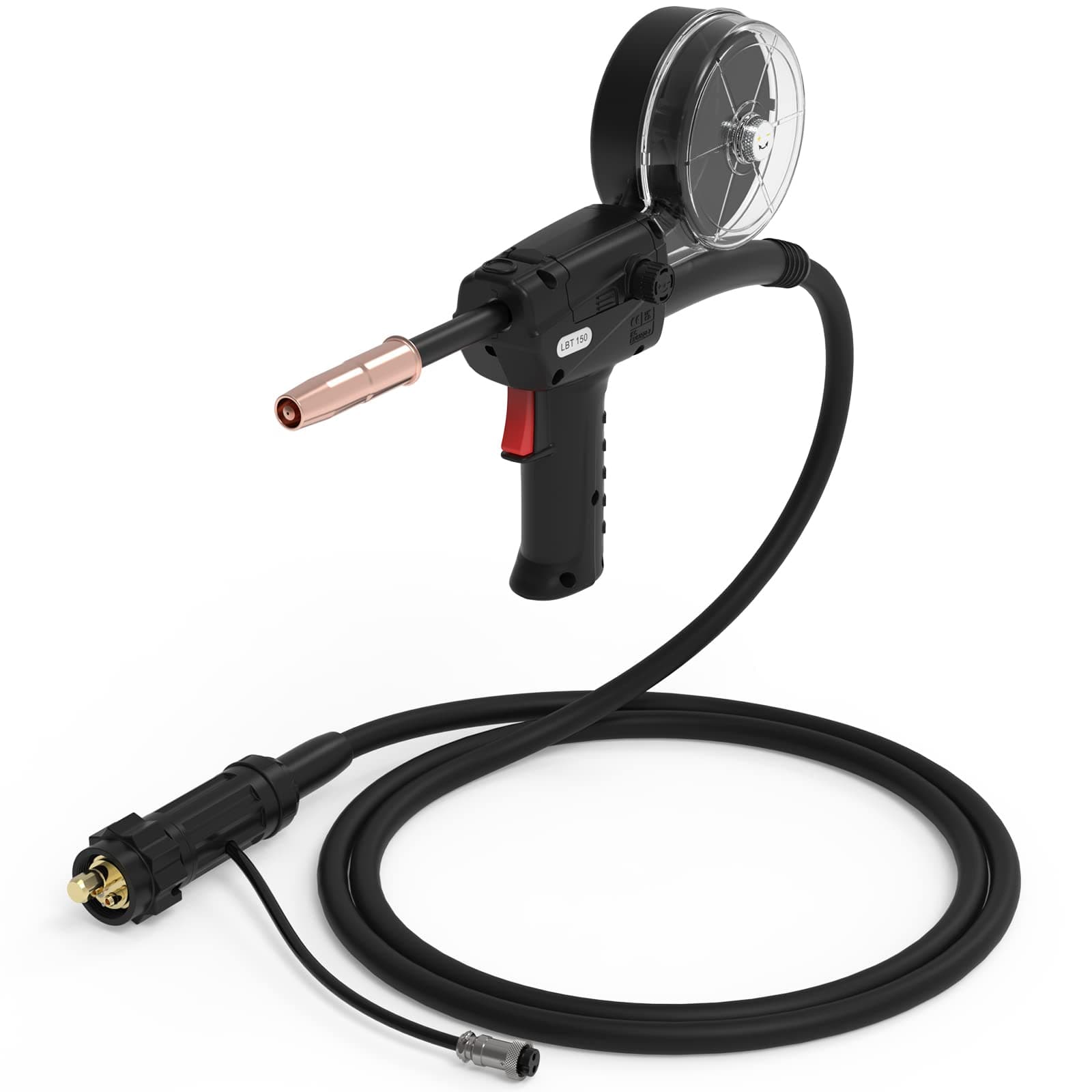 Spool Gun, 150A 10 FT Cable, Euro Connection Fits YESWELDER MIG-205DS (PRO)/MIG-185DS PRO Welder, Fits Tweco Welding Torch Head