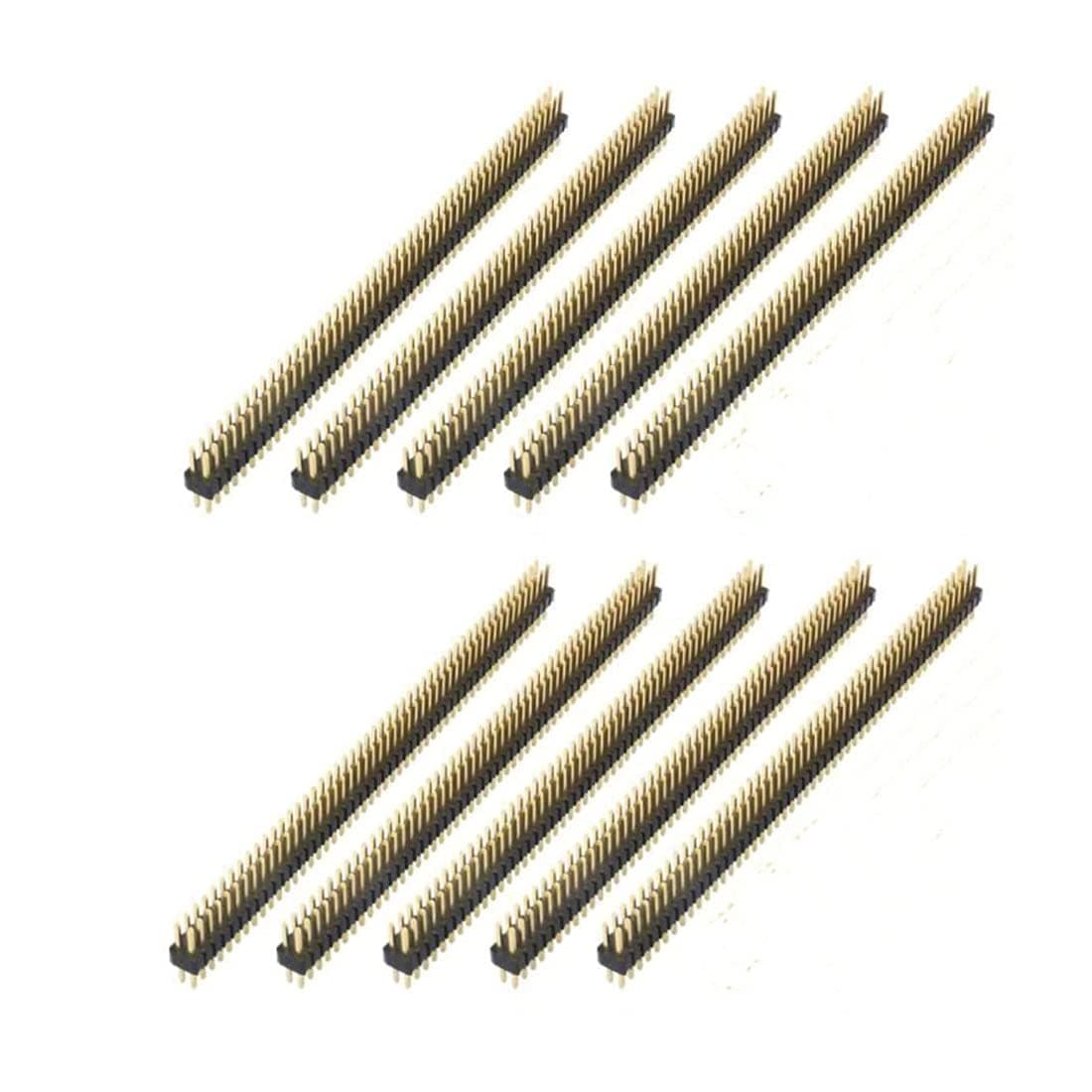 10 PCS 50 Way Double Row Straight Pin Male Header Strip 1.27mm Pitch