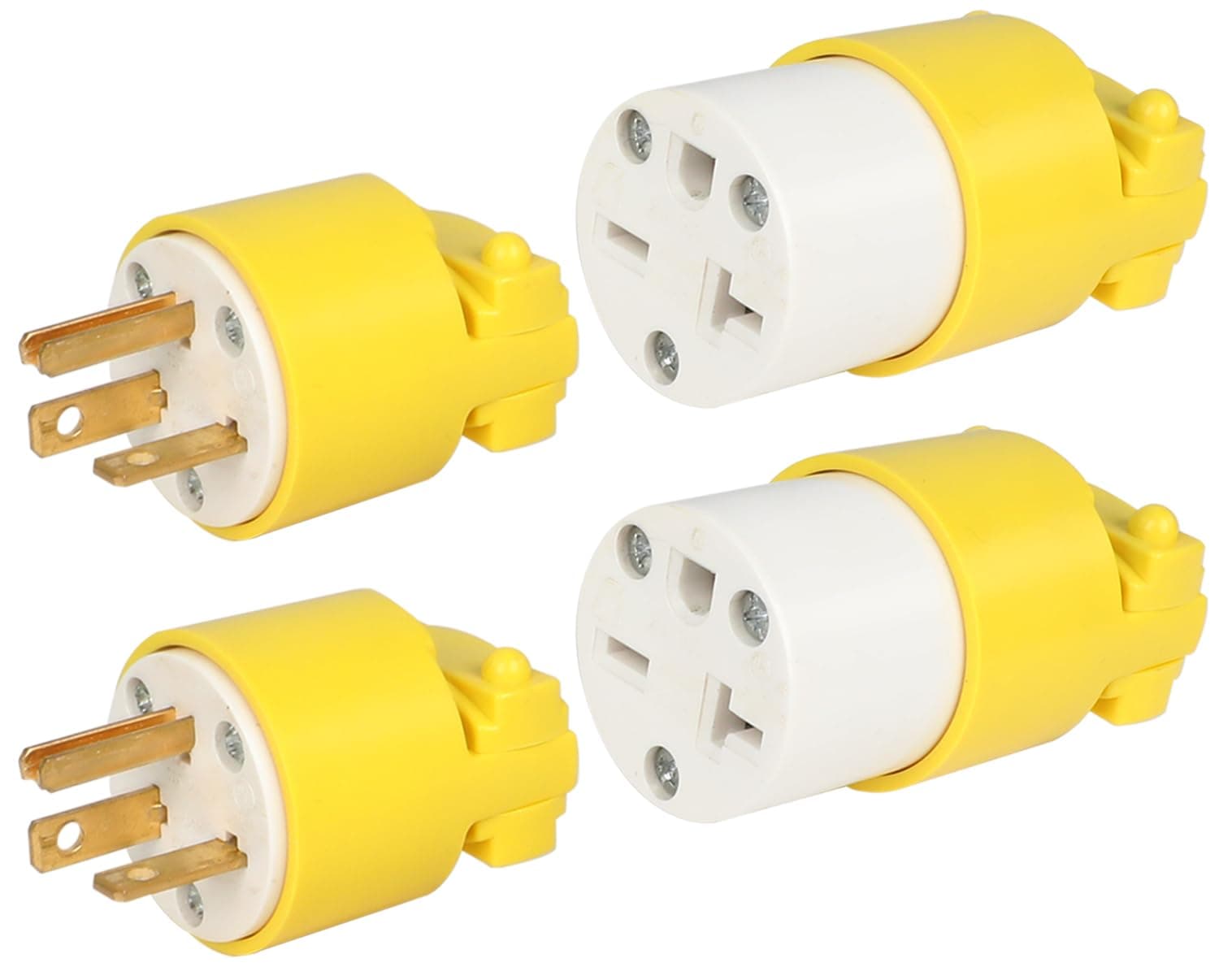 MaxWorks 50541 4 pc. Yellow Replacement Plug and Socket Set NEMA 6-20P and NEMA 6-20R, 250V, 20A
