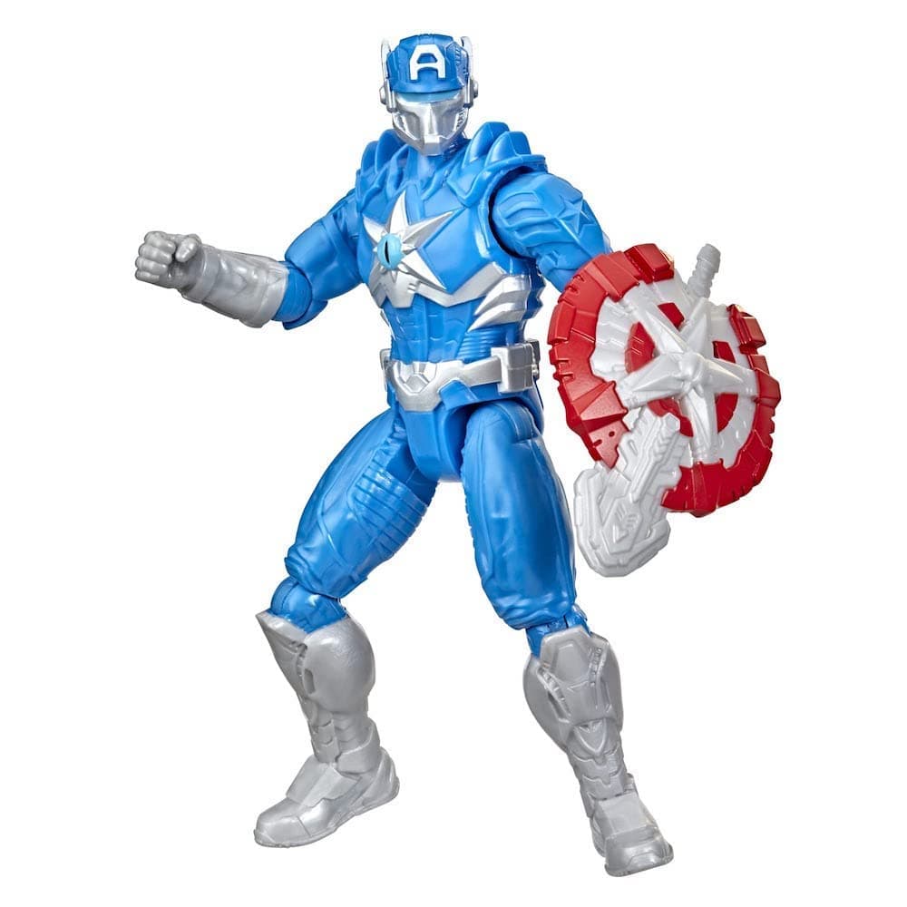 Marvel Avengers Mech Strike Monster Hunters Captain America Toy, 6 Inch Scale Action Figure with Accessory, Toys for Kids Ages 4 and Up, F4424