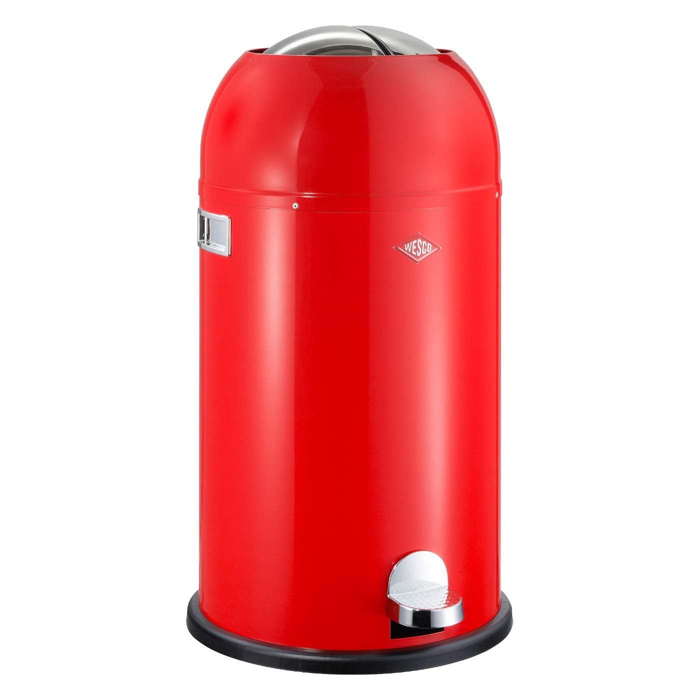 WESCOKickmaster Powder Coated Steel Waste Bin, 33 Litre, Red