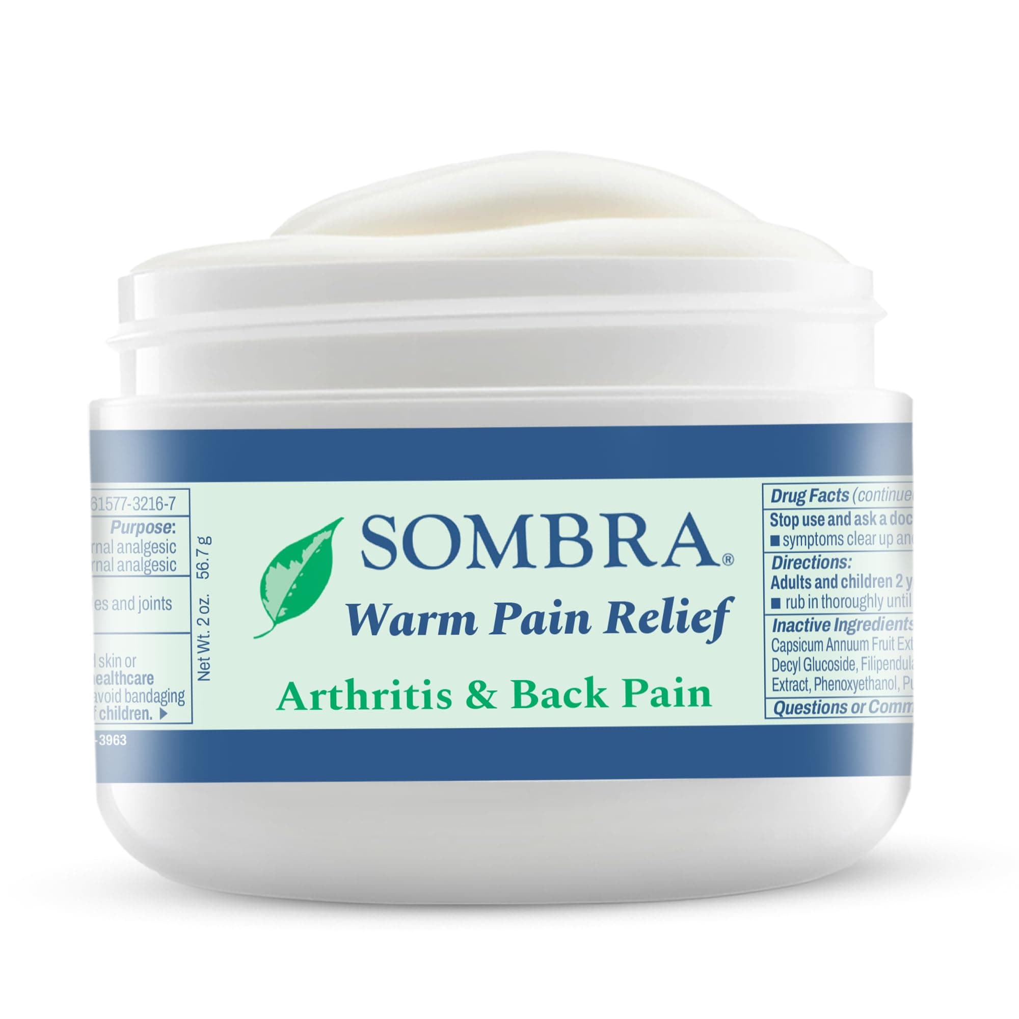 Warm Pain Relief Gel, Warm Relief for Arthritis and Chronic Pain Pre-Workout Muscle Rub Vegan Formula Free of Artificial Fragrances, Dyes, NSAIDs, Wax, Petroleum, Alcohol - 2oz Jar