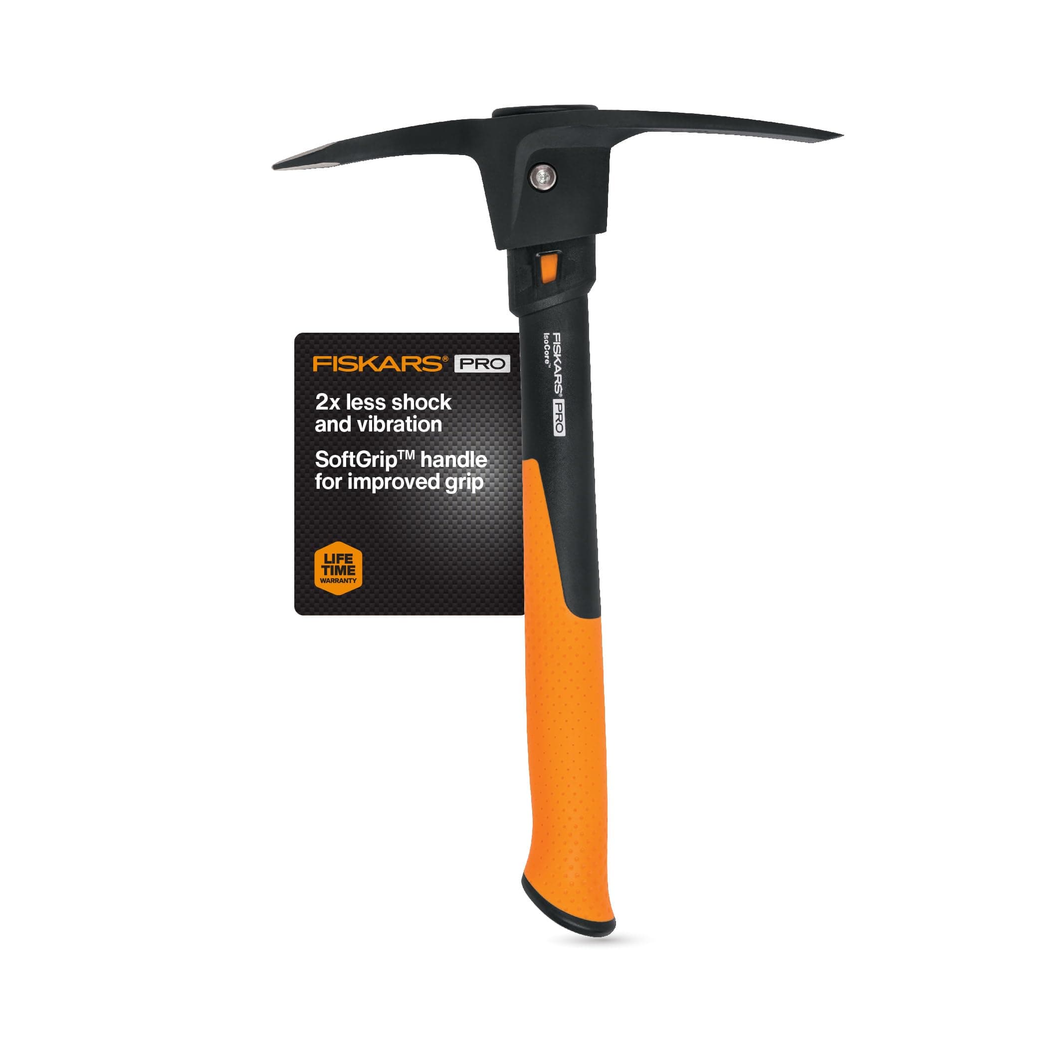 Fiskars IsoCore Pickaxe Mattock with Shock Absorbing Handle, 1.5 lb