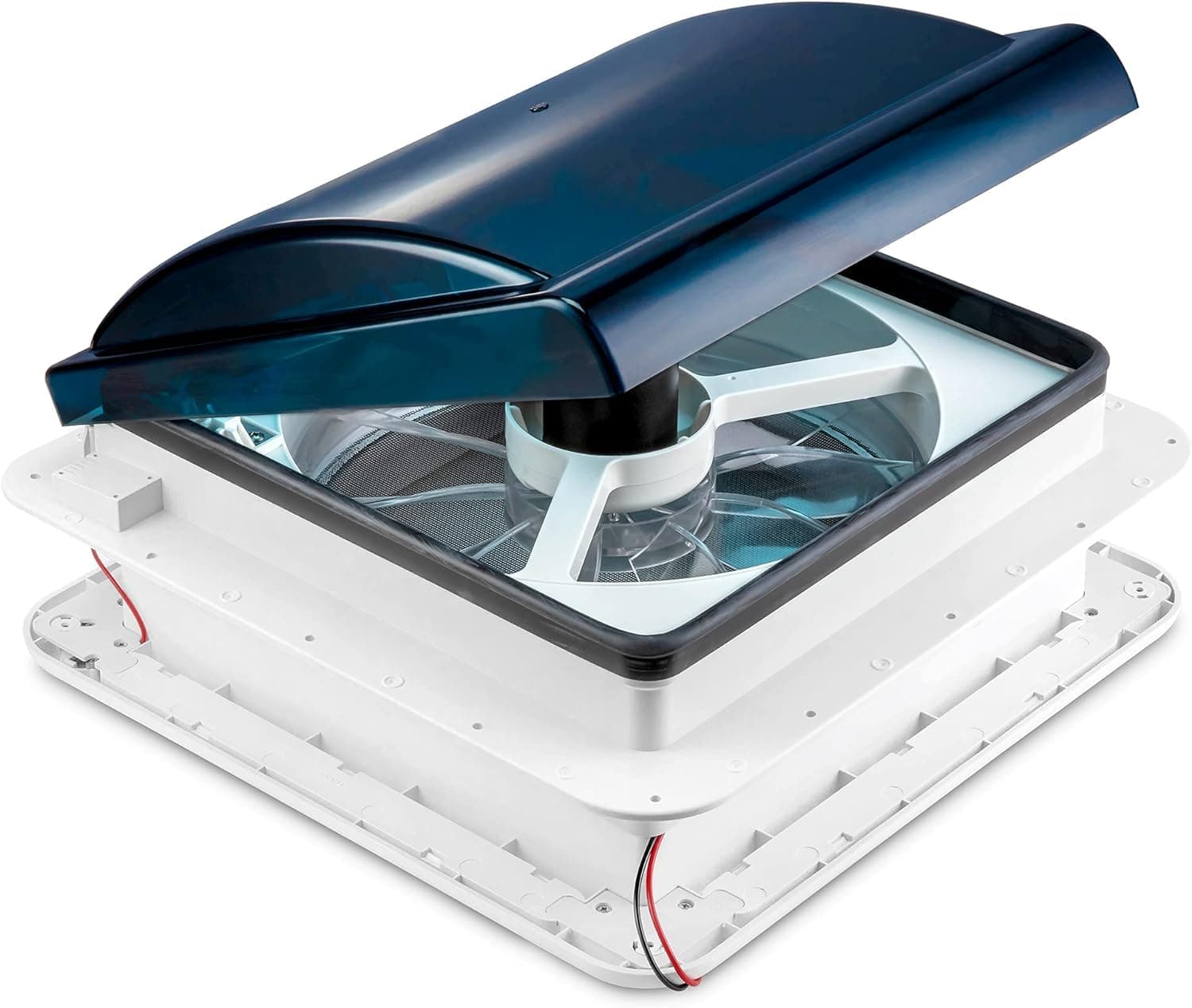 Hike Crew 14” RV Roof Vent Fan | 12V 3-Speed Intake & Exhaust 12V Camper Fan | Manual Open/Close | Includes Screws & Garnish | Smoked Lid