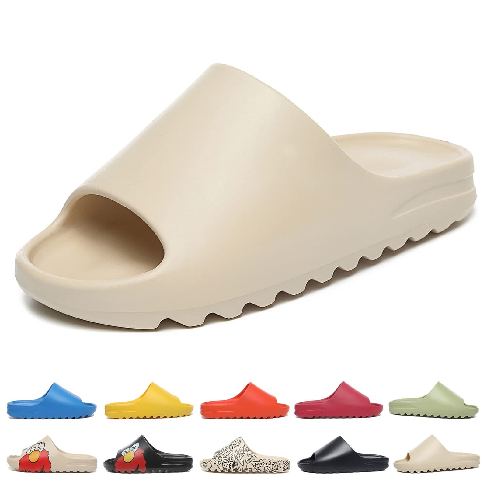 Cloud Sliders for Women and Men Non-Slip Quick Dry Shower Slippers Ultra-Soft Thick Sole Slides Beach Sandals House Pillow Slides for Indoor & Outdoor