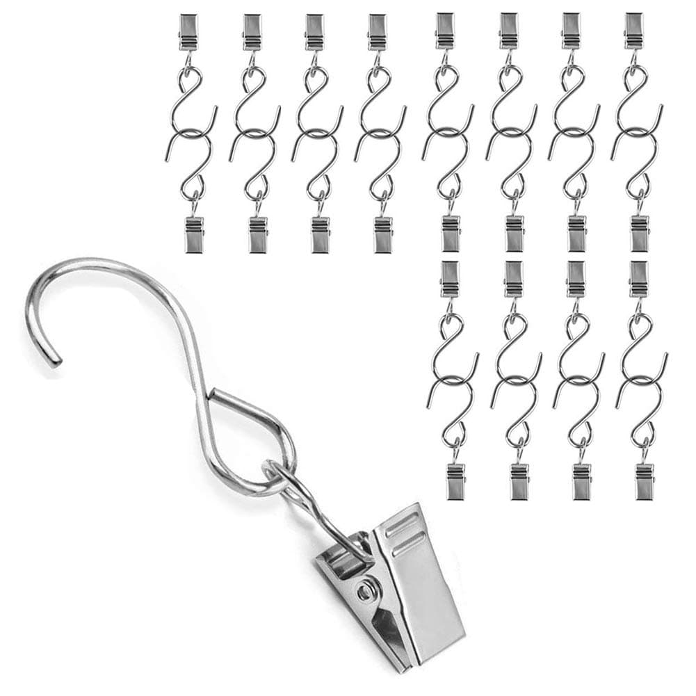 25 PCS Metal Hanging Clips Hook, Clamp Hanger for Curtain, Party String Light, Outdoor Activities Wire, Home Decoration