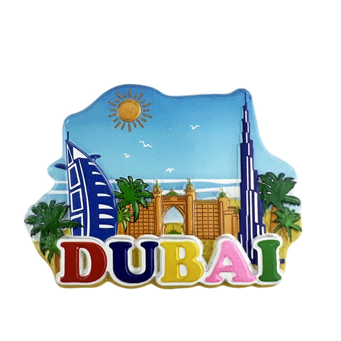 Dubai 3D Fridge Magnet Souvenir Gift,Resin Handmade Dubai Refrigerator Magnet Home & Kitchen Decoration Collection