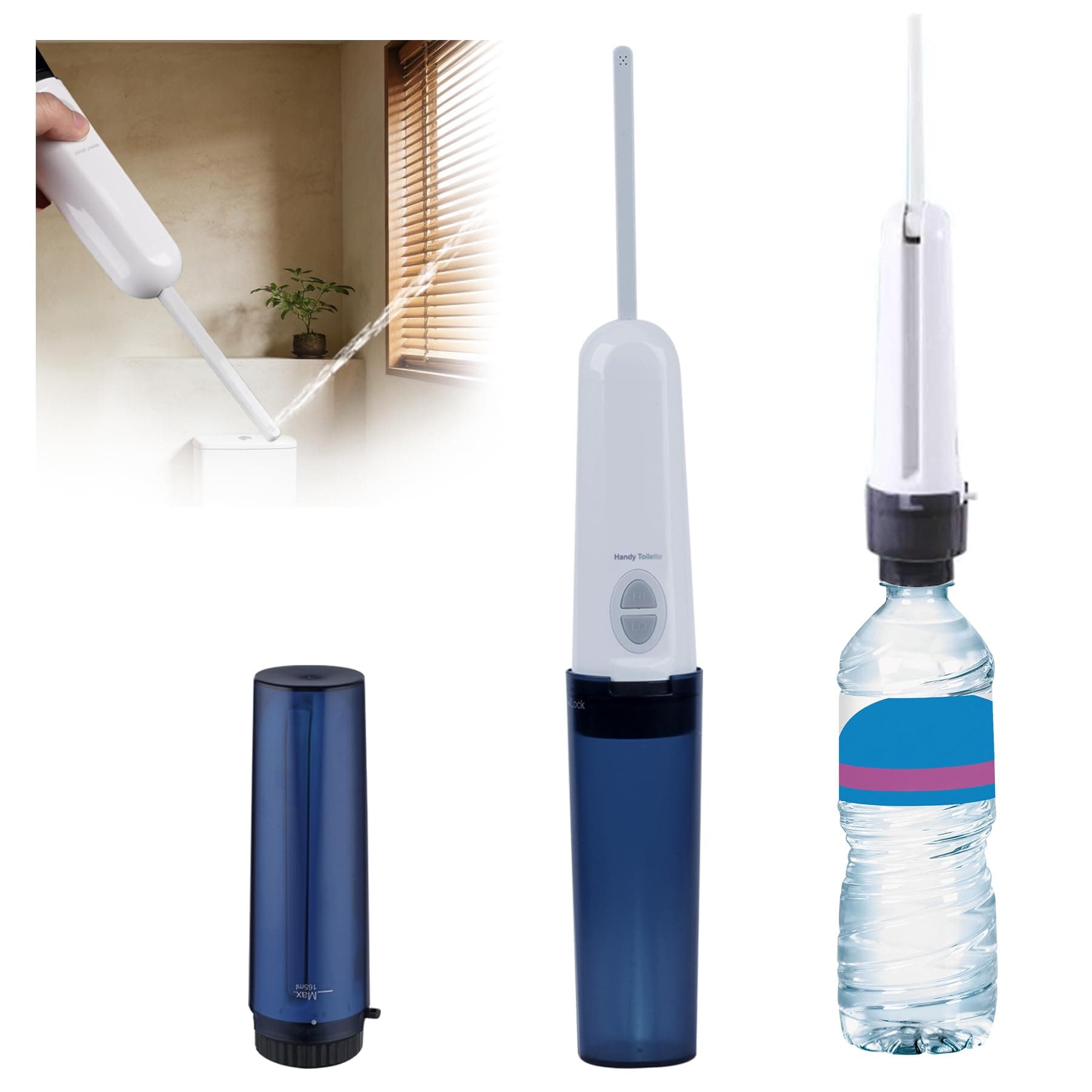 Hibbent Portable Bidet for Travel, High Pressure Handheld Electric Bidet Sprayer, Rechargeable Travel Bidet for Women & Men, Personal Hygiene Cleaning, Soothing Postpartum Care, Perineal, Blue