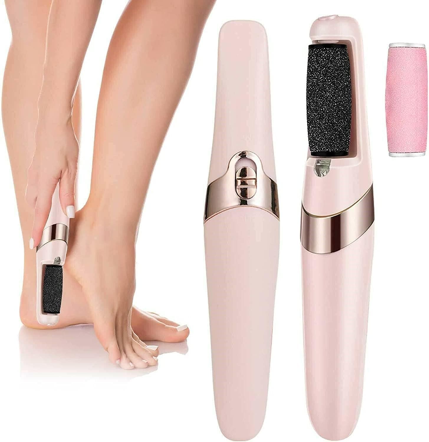 Electric Pedicure Foot File Callus Remover Foot Scrubber Cleaner Dead Skin Remover Rechargeable 2 Speed 2 Roller Hard Skin Cracked Skin Remover Rasp Tool Foot Care Routine