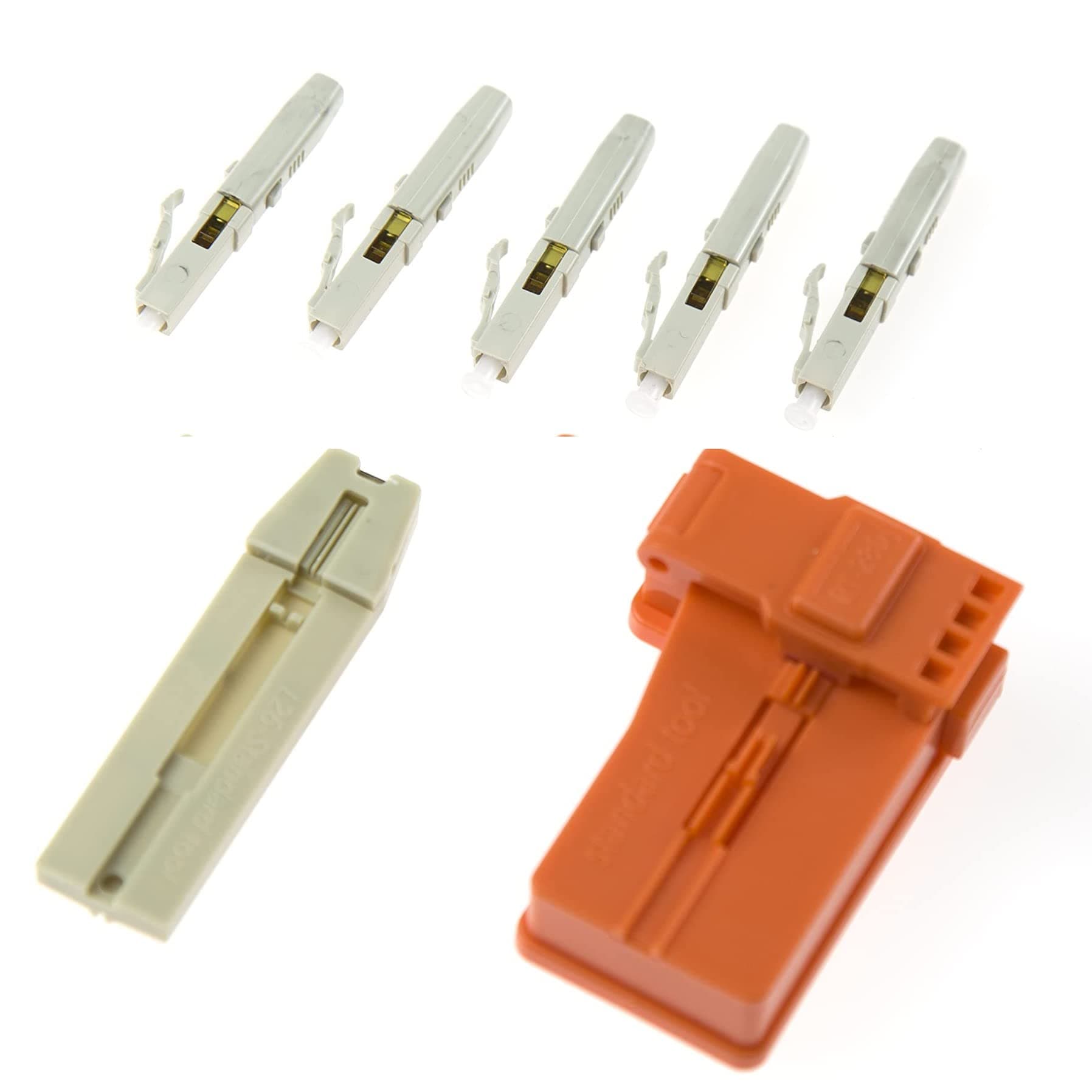 10pcs LC MM Fiber Optic Quick Connectors Multi Mode Fiber Mechanical Fast Connectors Adapter for 0.9/2.0/3.0mm multimode Fiber Round Cable