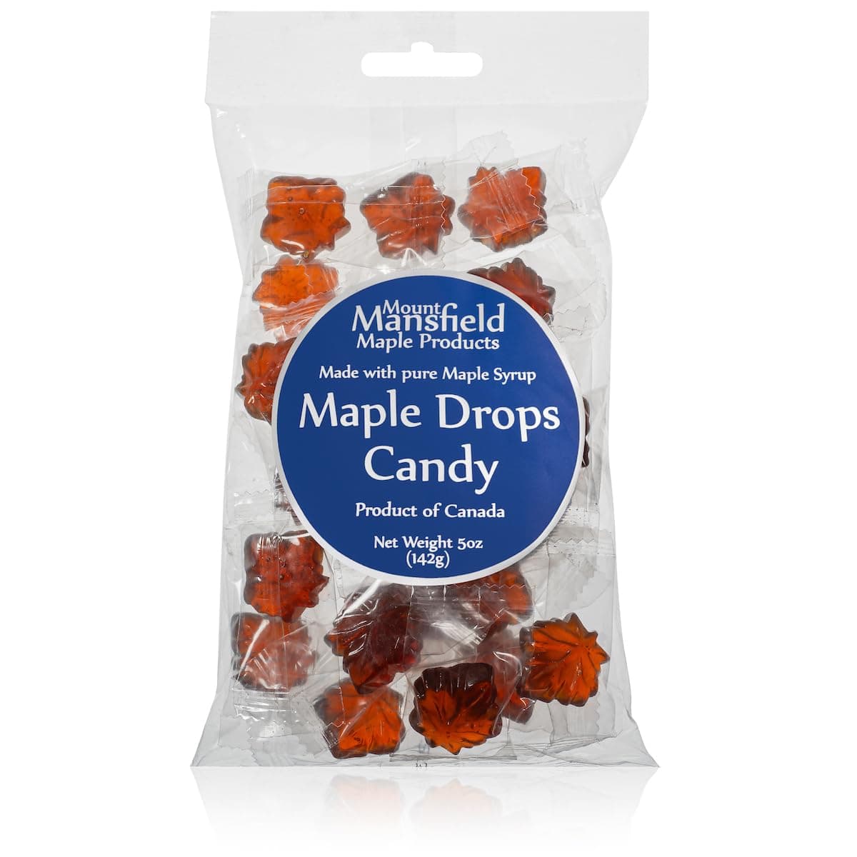 Mansfield Maple Hard Candy Made with REAL Maple Syrup (5oz Cellophane Bag)