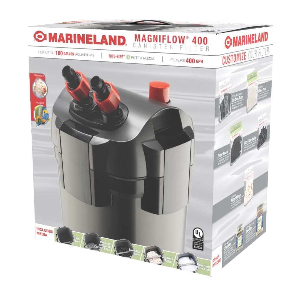 Magniflow Canister Filter For aquariums, Easy Maintenance,Black