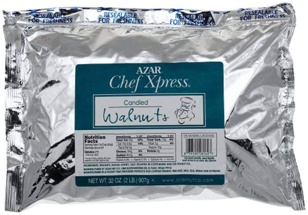 Azar Nut Large Pieces Chef Xpress Candied Walnut, 2 Pound, 11 X 8.5 X 6.25 Inch -- 3 Per Case.