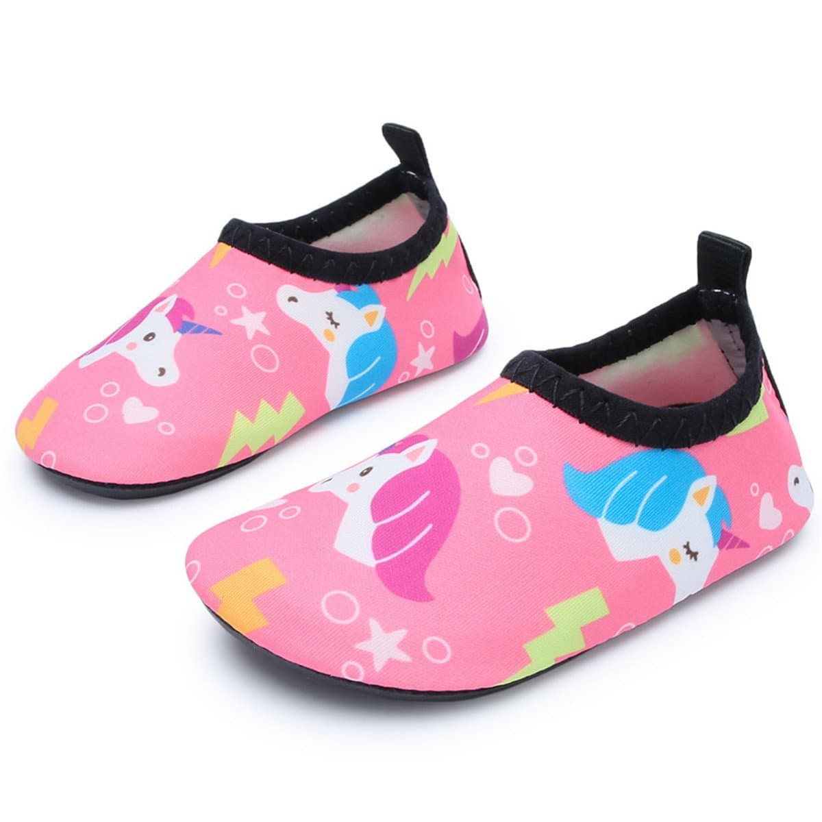JIASUQI Fashion Outdoor Sports Water Aqua Skin Water Shoes Casual Beach Sandals for Baby Pink Horse 12-18 Months