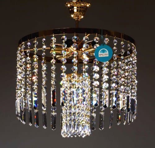 CRYSTAL LIGHTING CHANDELIER "YASMINA" WITH REAL SWAROVSKI CRYSTALS! GOLD OR SILVER!