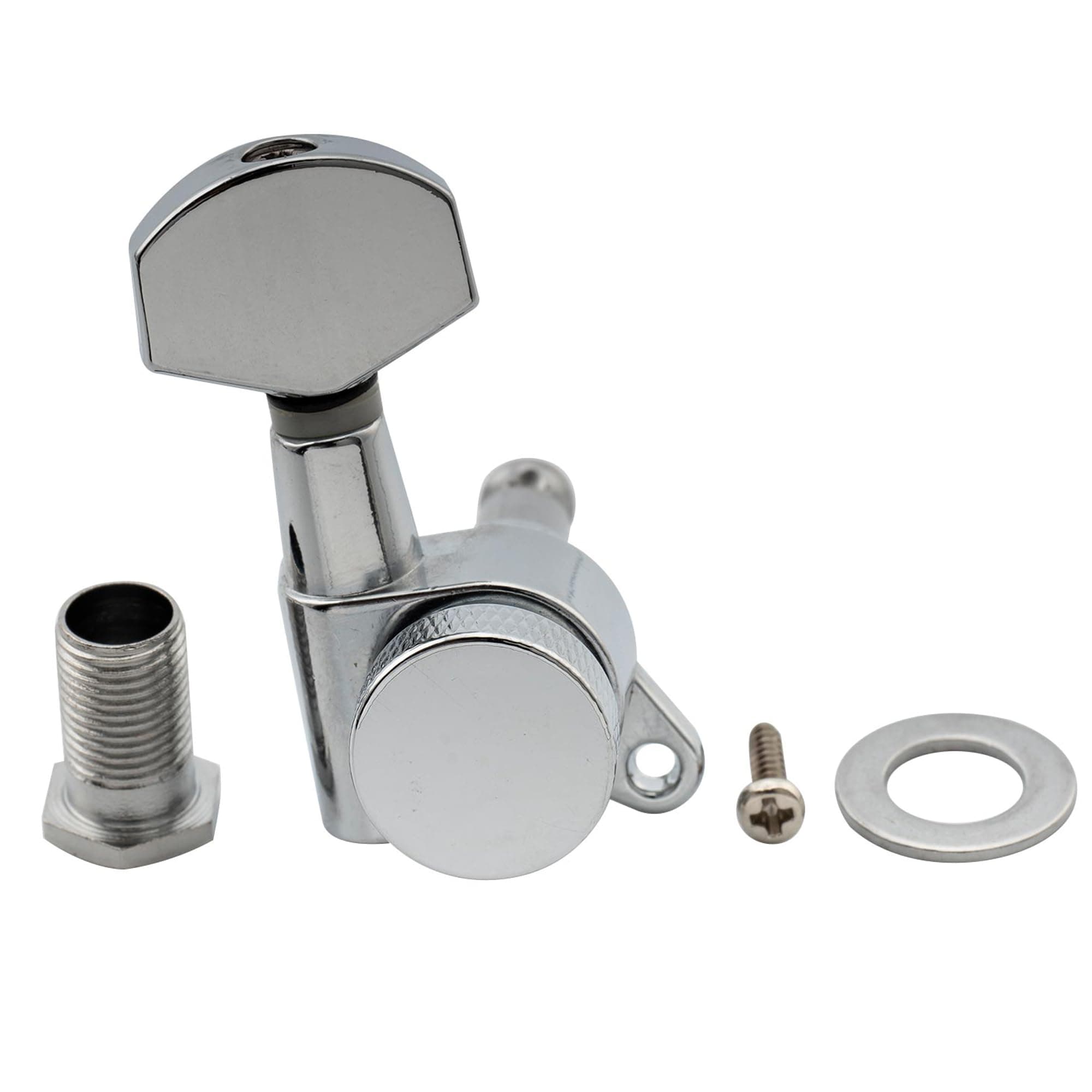 Musiclily Pro 6 String Side Single Locking Pegs 15:1 Gear Ratio Base Side Locking Tuner for StratoStrat Telecaster Tele Electric Guitar Chrome