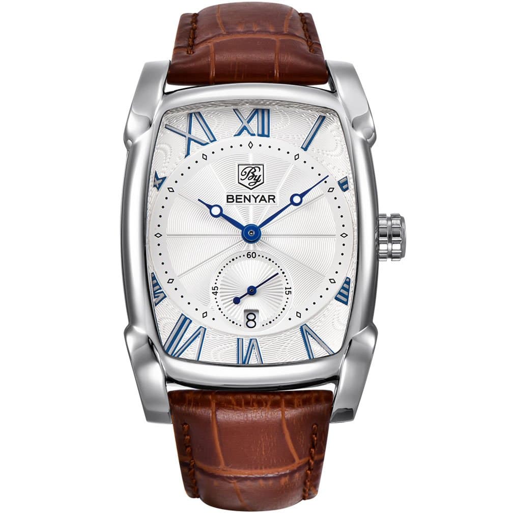 Men's Watch Chronograph Stainless Steel Analog Quartz Watch 30M Waterproof Anti-Scratch Watch Silver Date Business Fashion Watch Classic Wristwatch Comfortable Watch