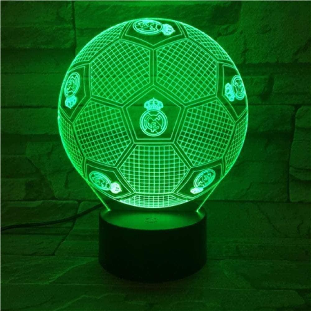 giyiohok 3D Night Light Real Madrid Soccer Illusion Led Table Lamp 7 Color Touch Remote Control Color Change USB Lamp Home Bedroom Bedside Table