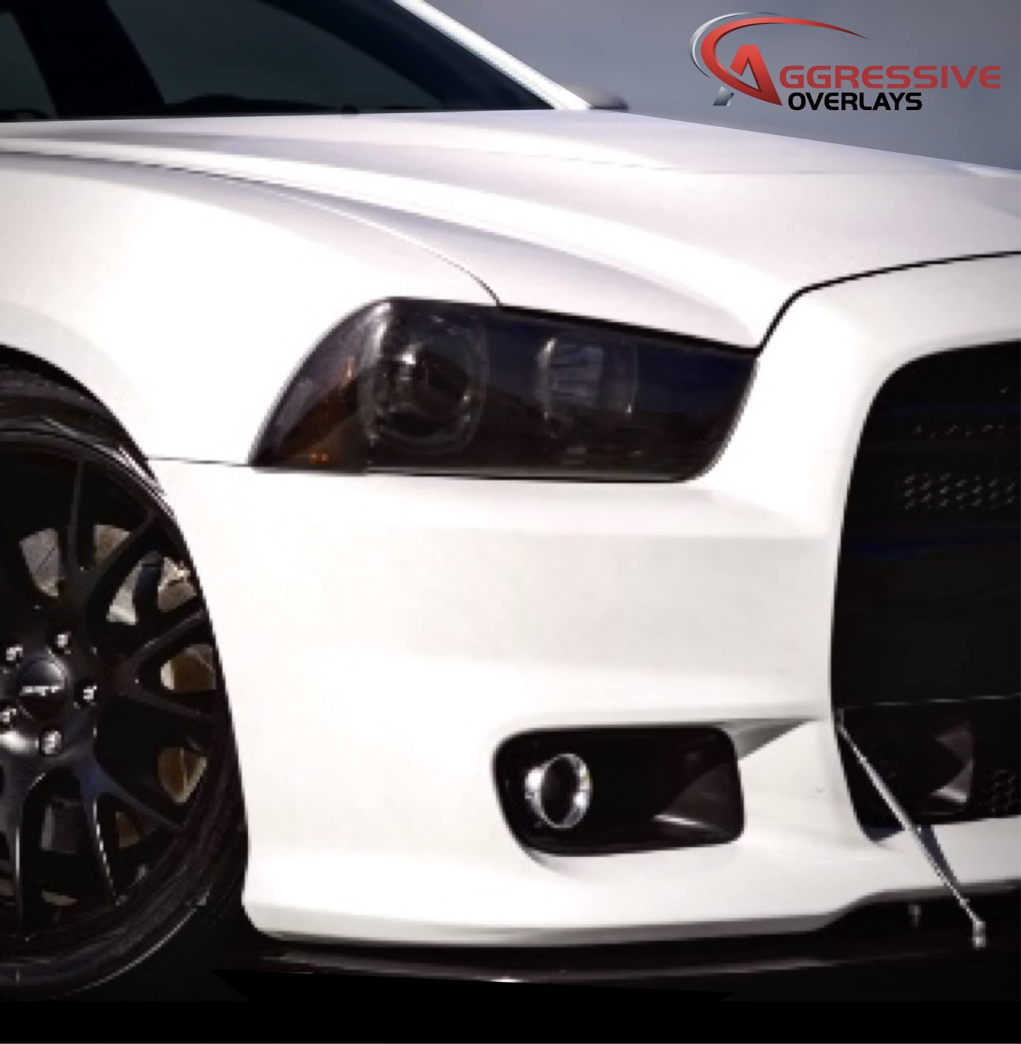 for: 2011 to 2014 Dodge Charger - Head Light Tinted Overlays Head Light Protection Film Smoked Tinted Vinyl Tint Film