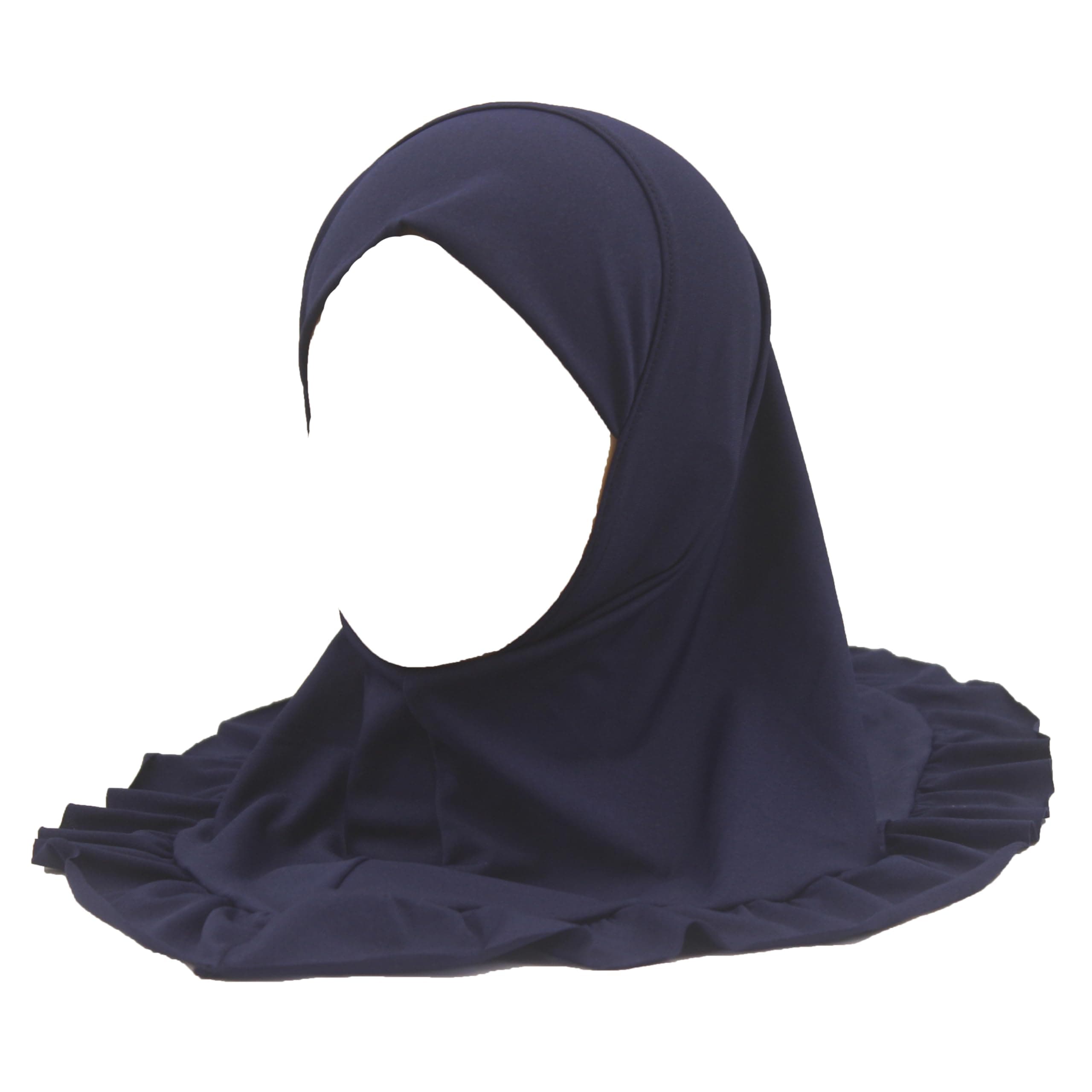 Hijab Scarf Girls Kids Ruffle Lotus Leaf Hijabs Solid Color Head Scarfs for Baby