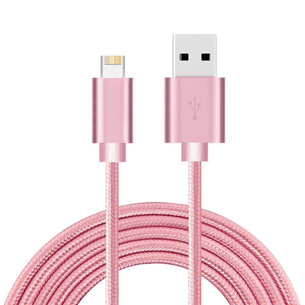 Micro USB Cable, Bnest Date Cable Basket USB with 2 Different Connecting Sides Compatible for Apple Samsung and Most Android Smartphone (Rose Gold)