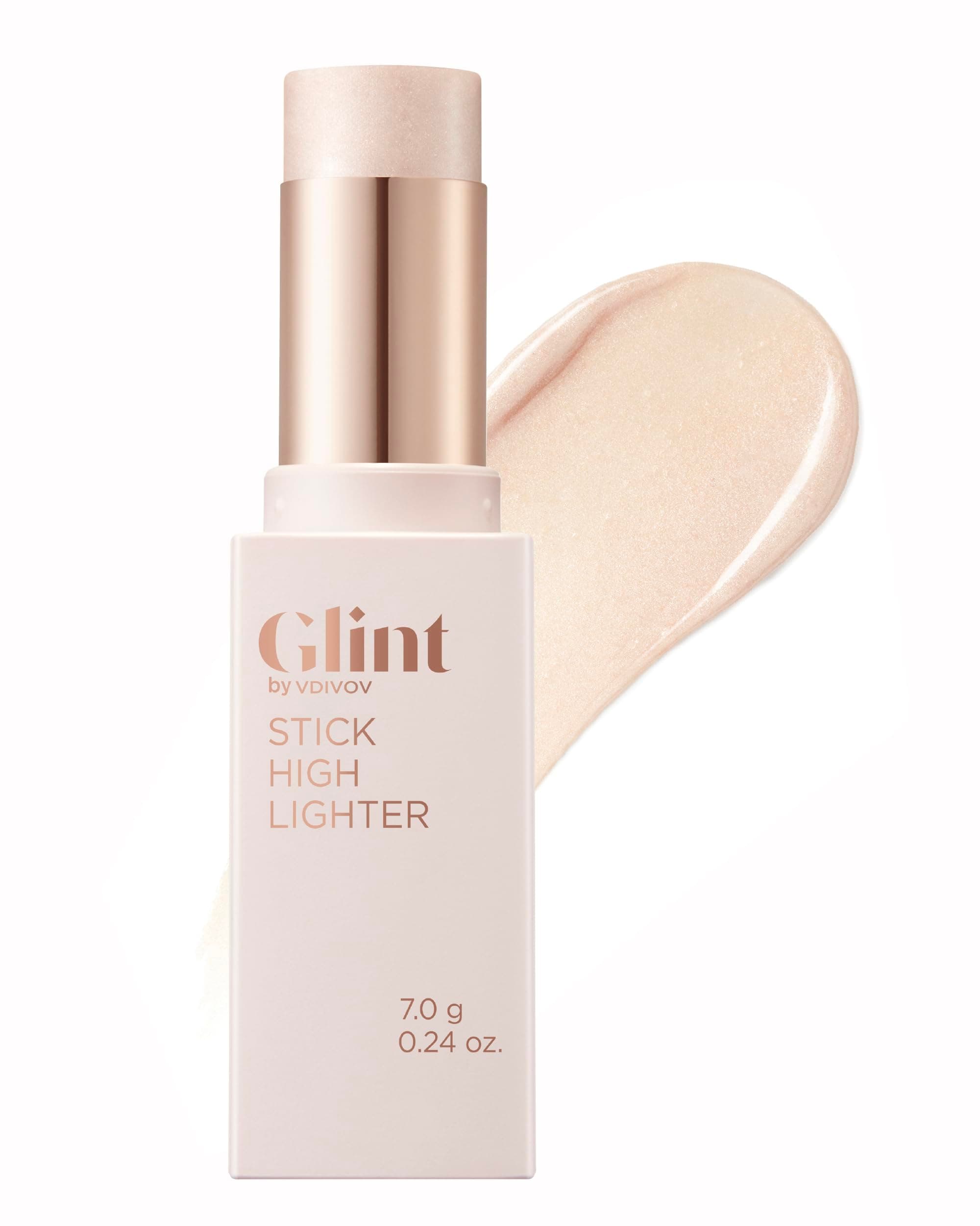 Glint by VDIVOV Christmas Gifts Stick Highlighter (Dewy Moon, 0.24oz) - Multi-Use Illuminator Stick LG Beauty. Creamy & Blendable Color.