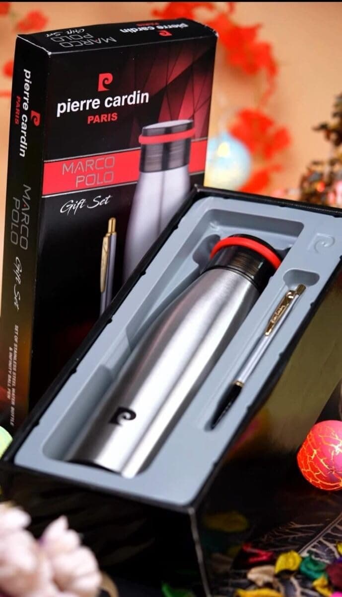 Marco Polo Gift Set, Stainless Steel Water Bottle and Infinity Ball Pen