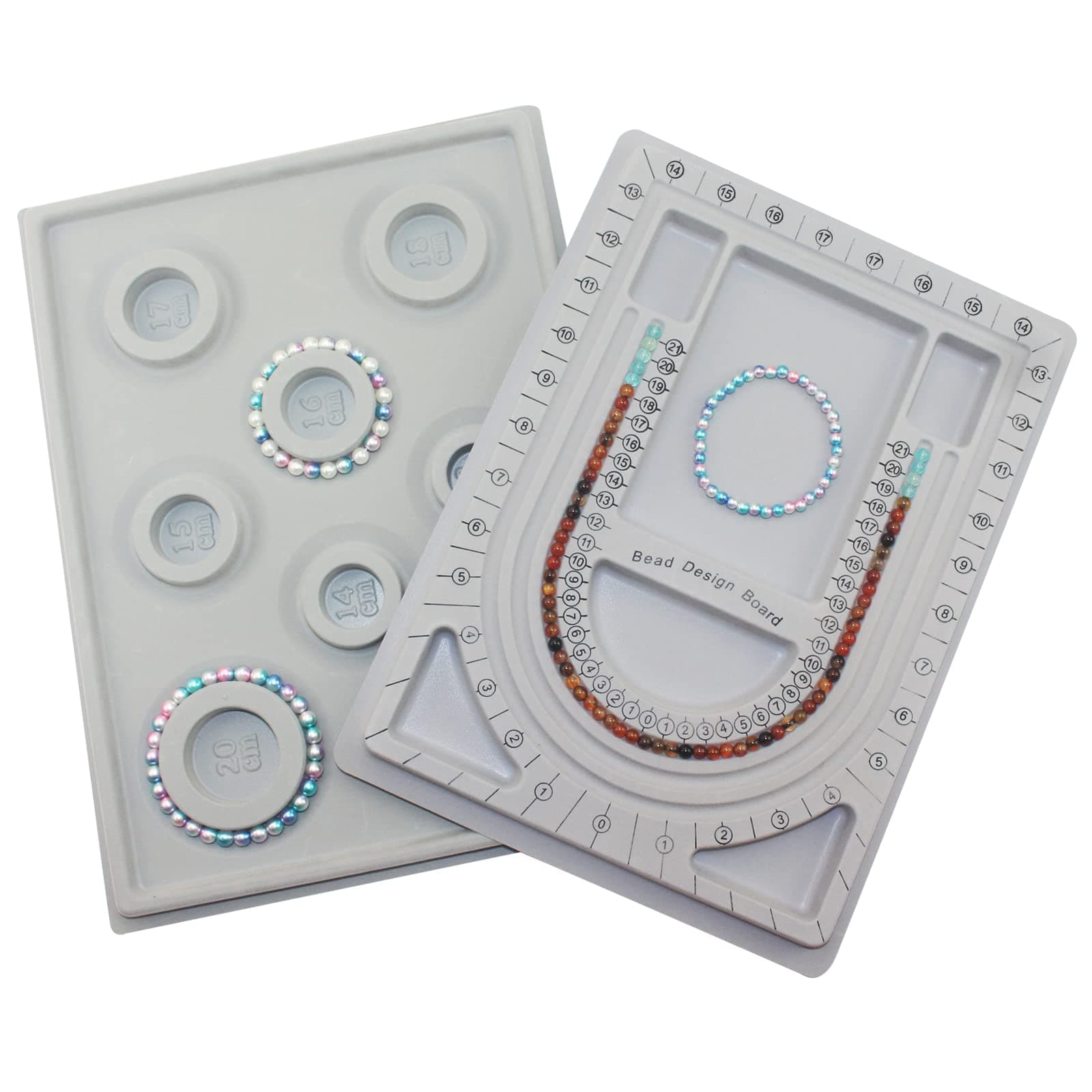 Chistepper 2 Pieces Beading Boards Bead Design Trays Necklace Bracelet Beading Jewelry Design Mats for DIY Jewelry Making