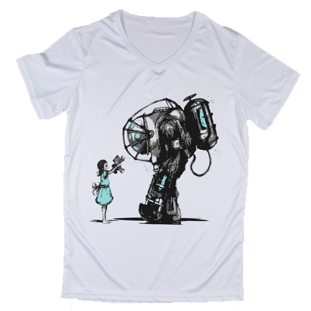 Bioshock-big-daddy White T-shirt Hip-hop Style Mendes Long Sleeve T-shirt (XL, Tfa0150)