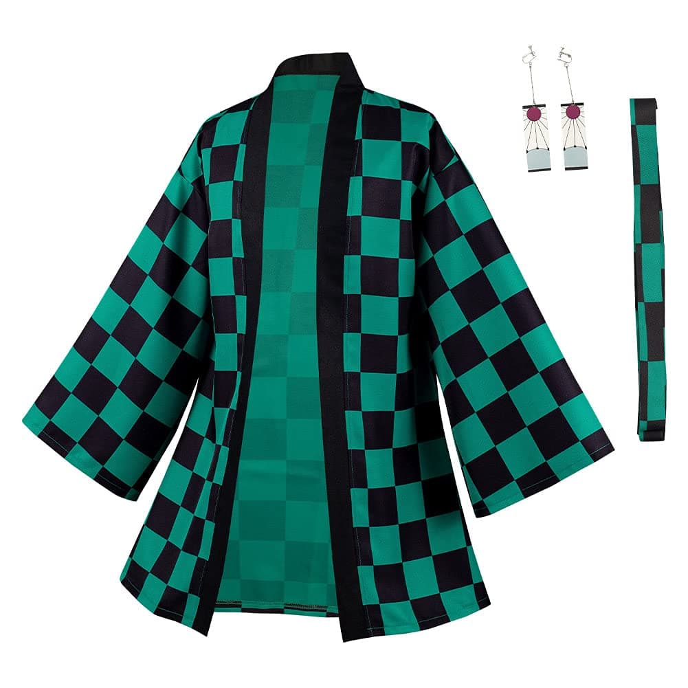DuwsealCosplay Kimono Long Robe Costume Earrings Set
