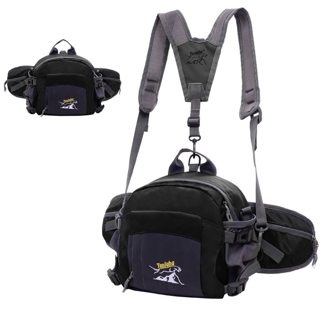 Almer Outdoor Sports Utility Tactical Waist Pack Military Camping Hiking Cycling Backpack (A-Black)