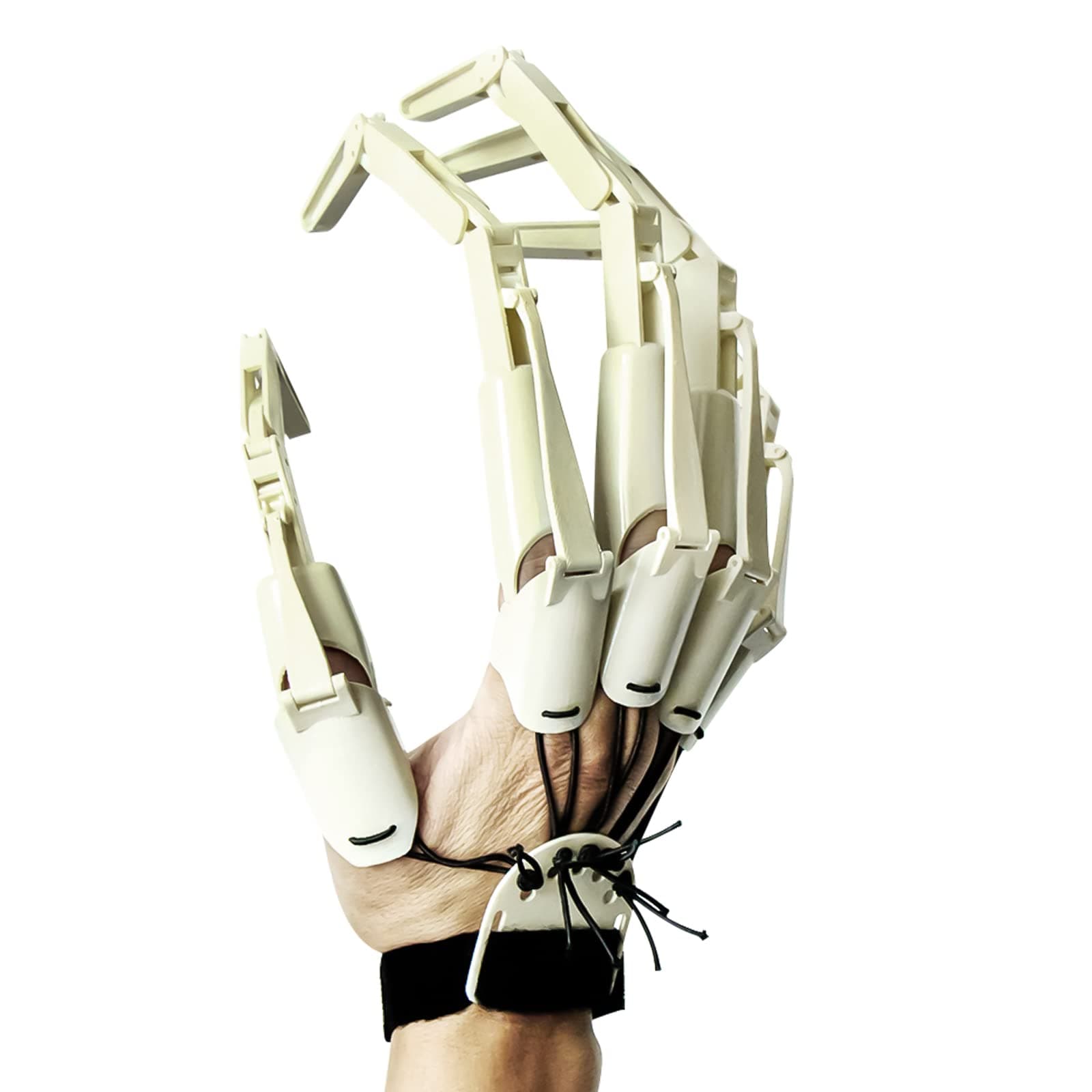 Articulated Fingers,Articulated Finger Extensions,3D Printed Flexible Finger Extensions Fits All Finger Sizes, The Best Halloween Gear(White)