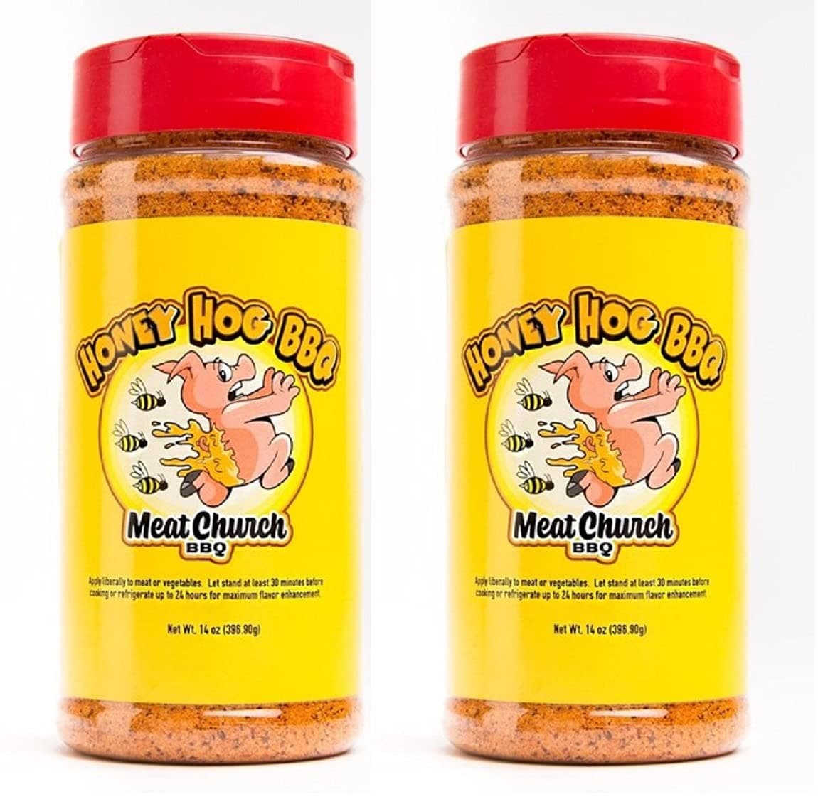 Meat Church BBQ Rub Combo: Two Bottles of Honey Hog (14 oz) BBQ Rub and Seasoning for Meat and Vegetables, Gluten Free, Total of 28 Ounces