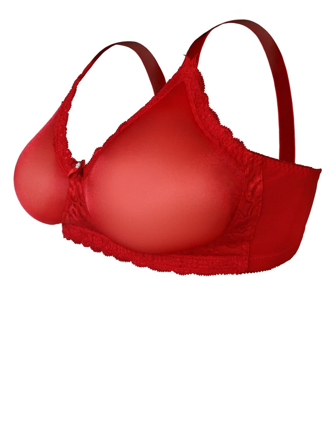 VAWN AND BOON Red Sia Breast Form Bra 42D for 1000 Gram Silicone Breast Forms - Crossdresser TV
