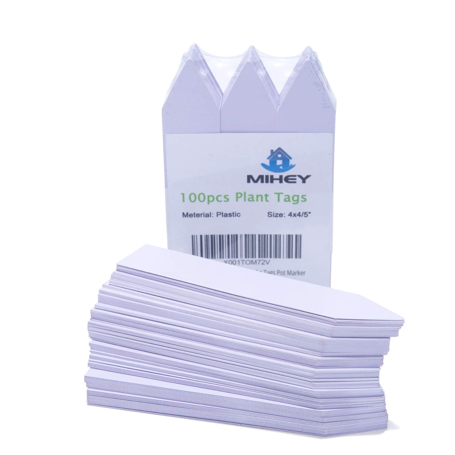 100 Pcs 4 Inch Plastic Nursery Garden Stake Tags Plant Seed Garden Labels Pot Marker White