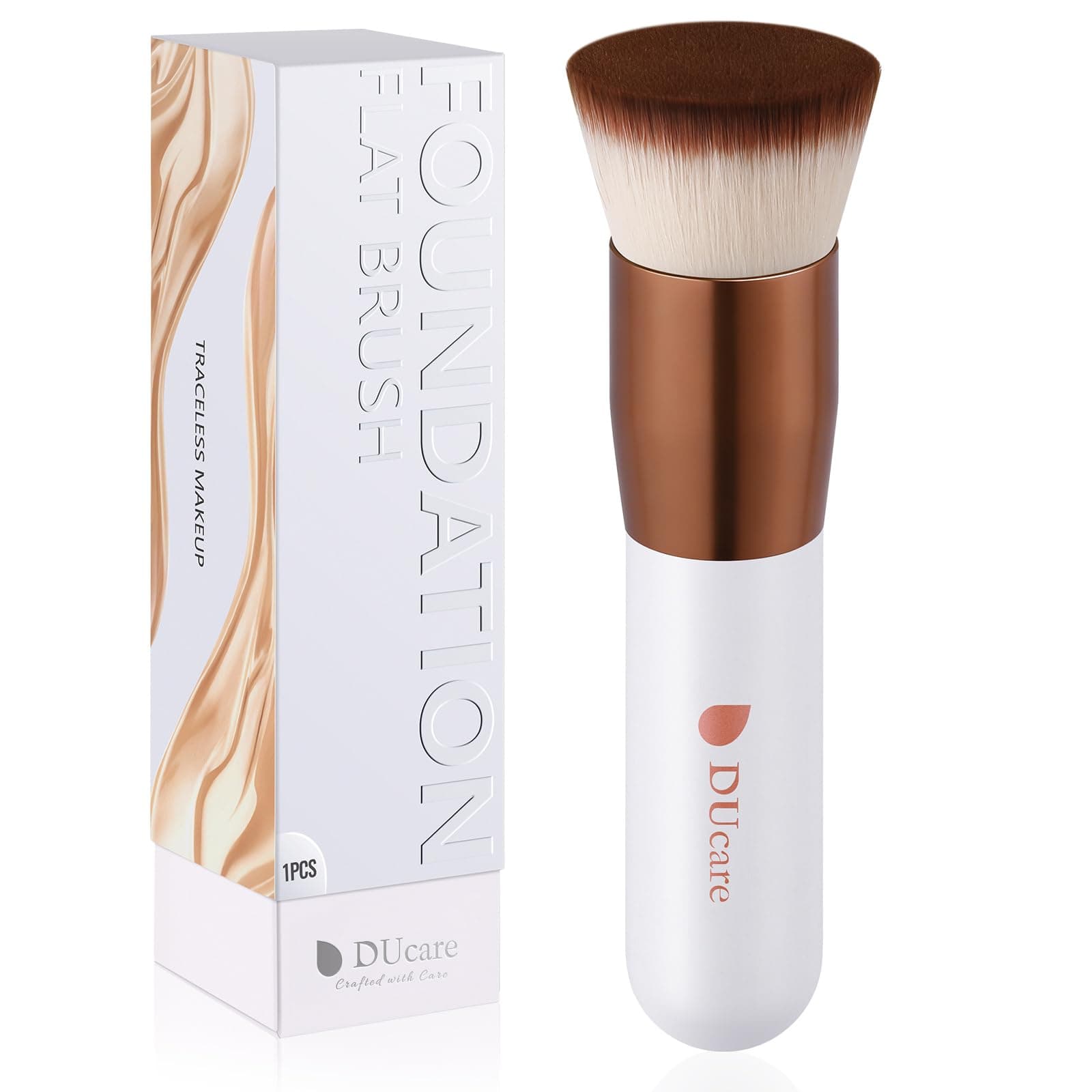 DUcare Foundation Brush Kabuki Make Up Brush Flat Top Makeup Brushes Perfect For Blending Liquid, Cream or Flawless Powder Cosmetics - Buffing, Stippling, Concealer