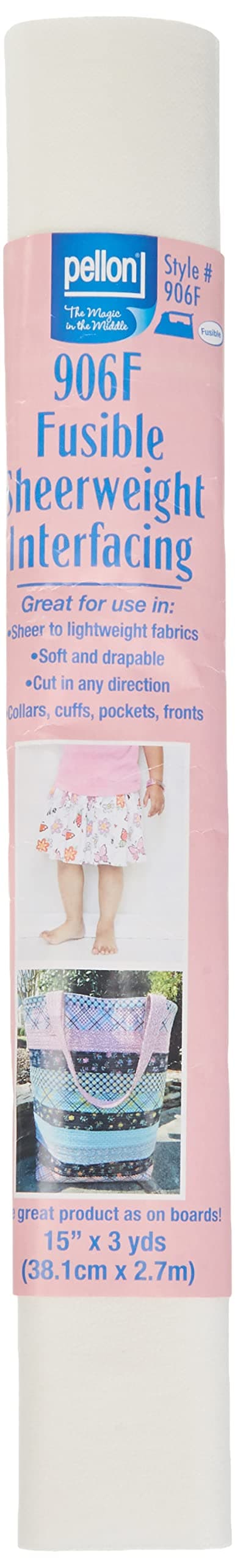 PellonFusible Sheerweight Interfacing-White 15-inch x 3yd