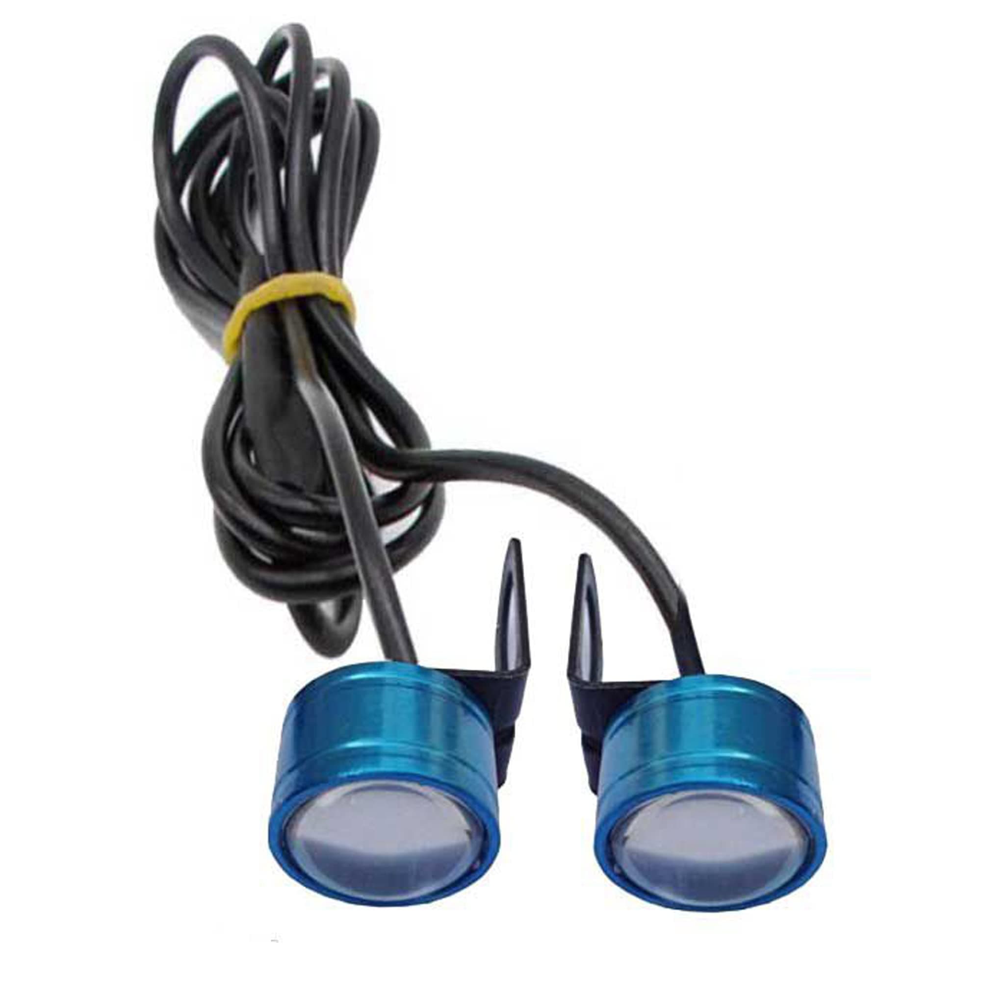 Ramanta 12v Waterproof Motorcycle Led Strobe Lights Motorcycle Led Strobe Flash Warning Brake Light Lamp Compatible for All Motorbikes and Cars (1 Pair) (Blue)