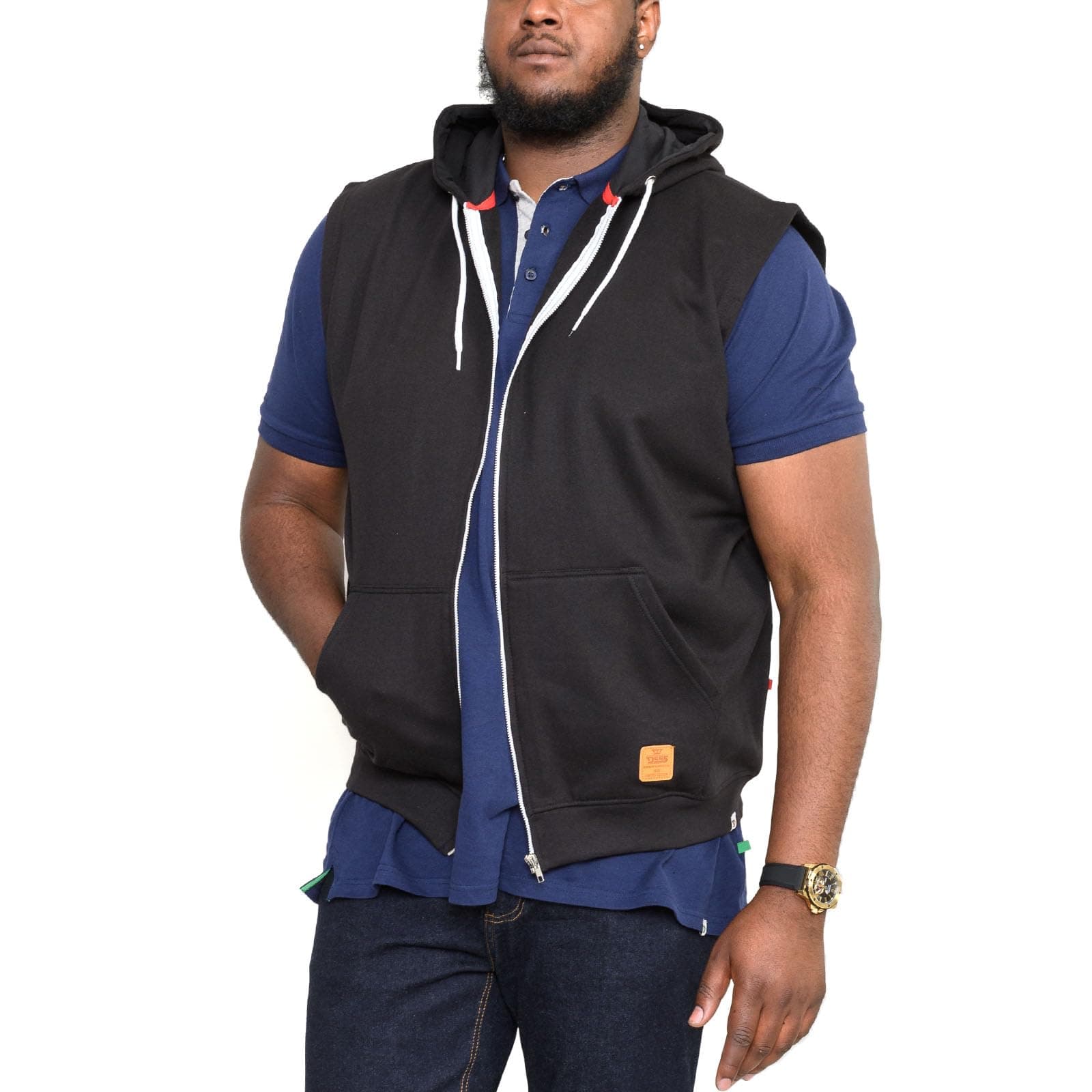 Duke D555 Mens Blake Kingsize Sleeveless Zipped Hoodie