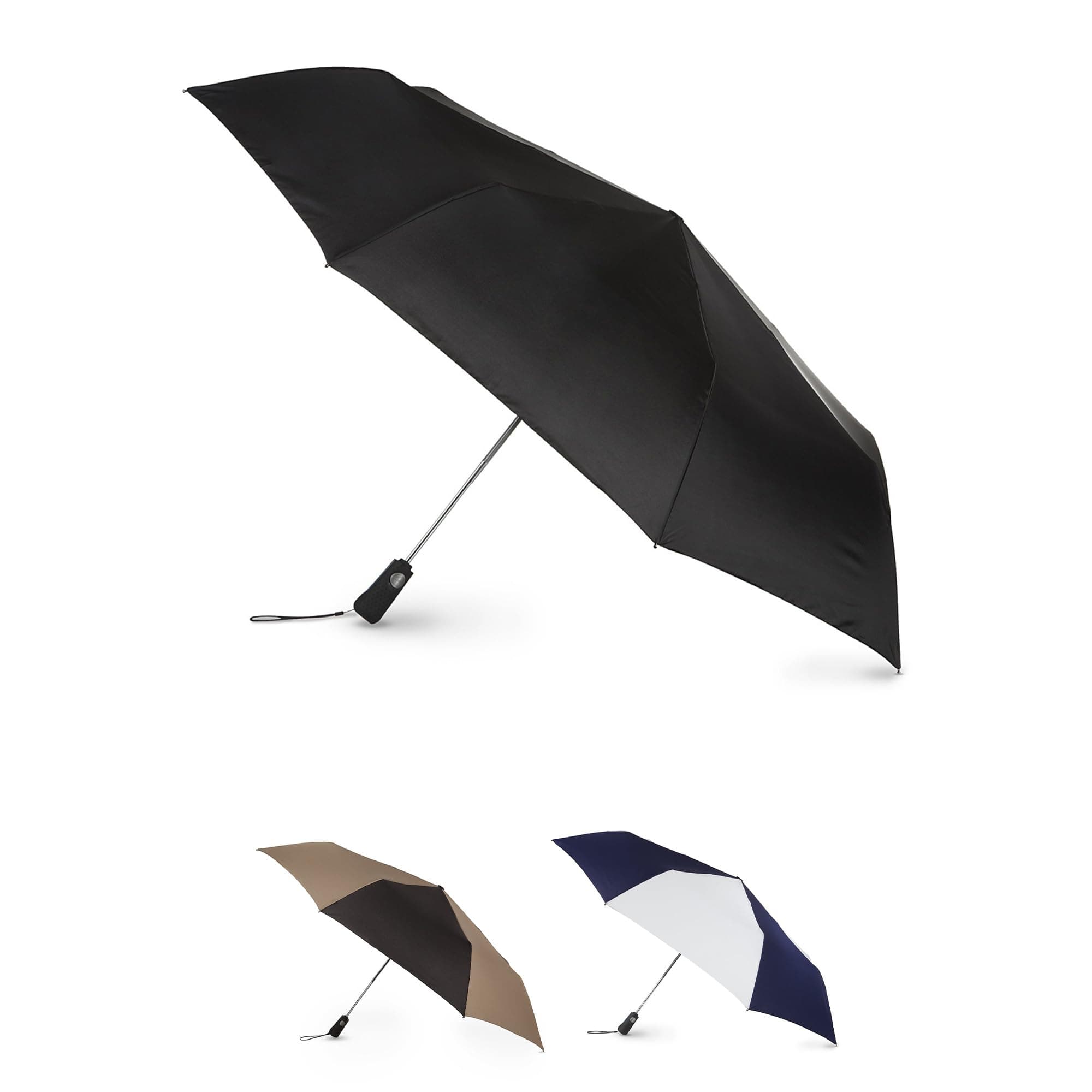 Totes Auto Open/Close Windproof Compact Large Golf Umbrella with UV and Water Repellant Protection