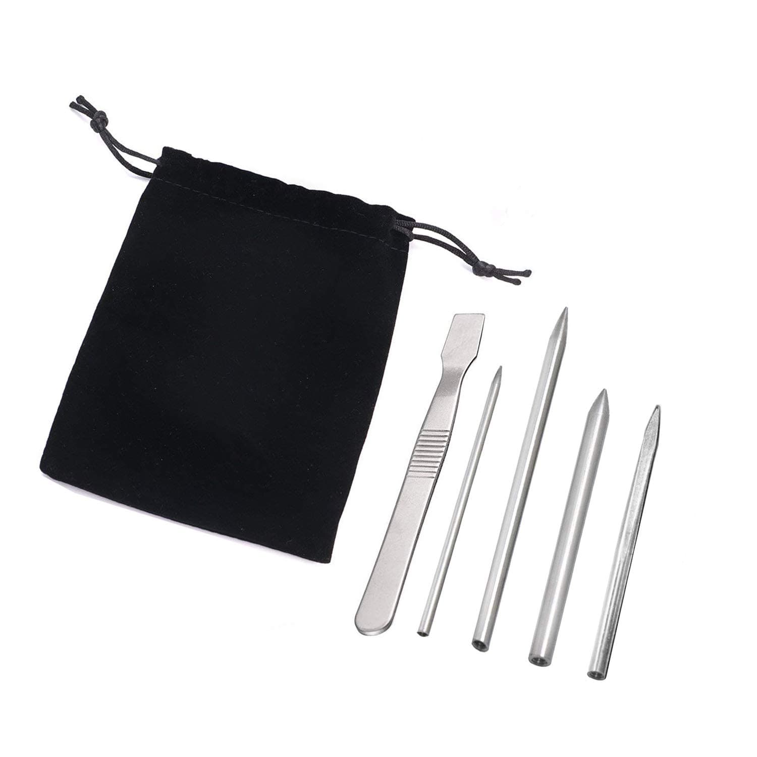 4 Pcs/4 Sizes Paracord FID Lacing Needles for Laces and Strings, Stainless Steel, with Smoothing Tool, TuNan Stitching Leather Weaving & Bracelet Needle - Silver