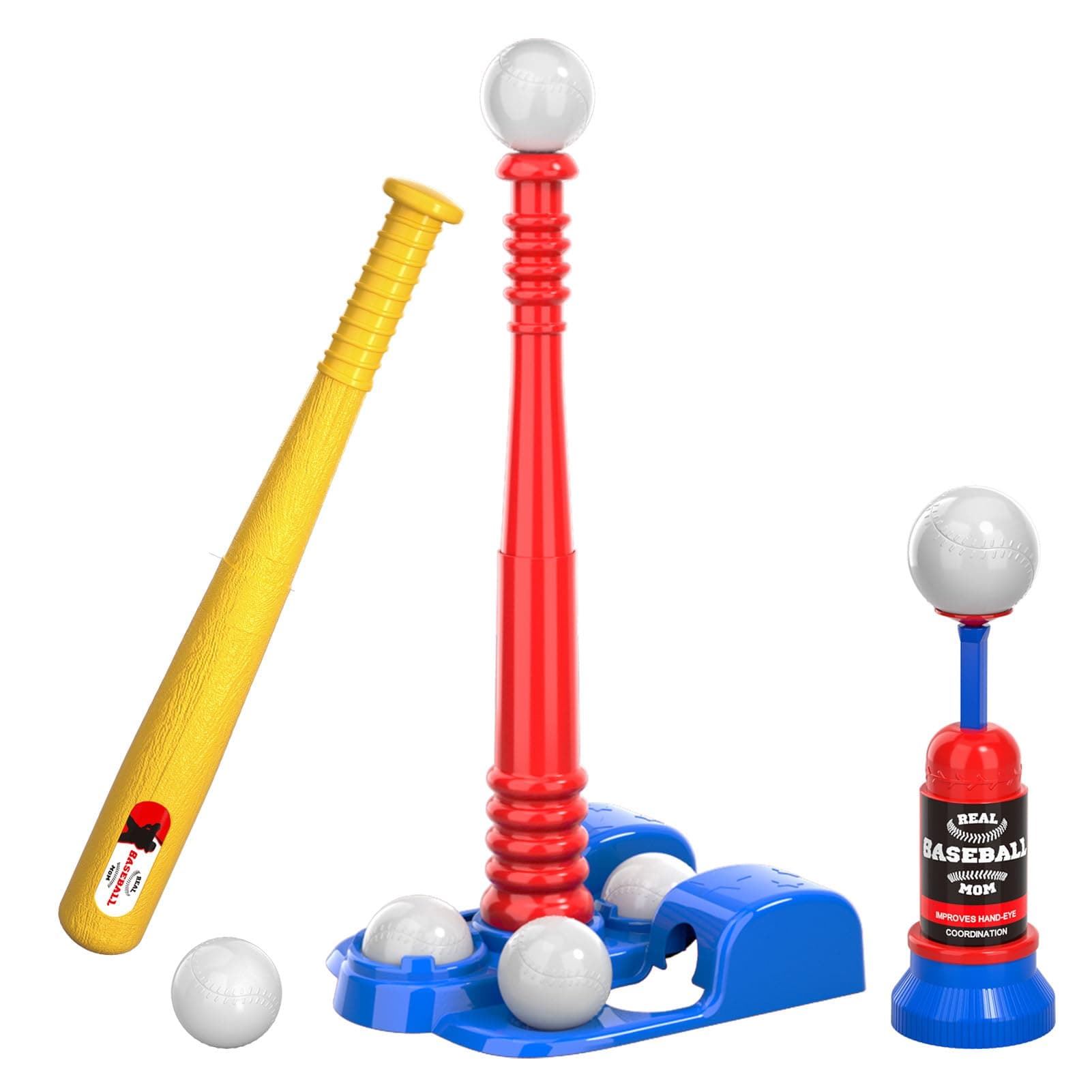 Bennol T Ball Set Toys for Kids 3-5 5-8, Kids Baseball Tee for Boys Toddlers, Auto Ball Launcher, Indoor Outdoor Outside Sports Tee Ball Set Toys Gifts for 3 4 5 6 Year Old Boys Toddler Kids