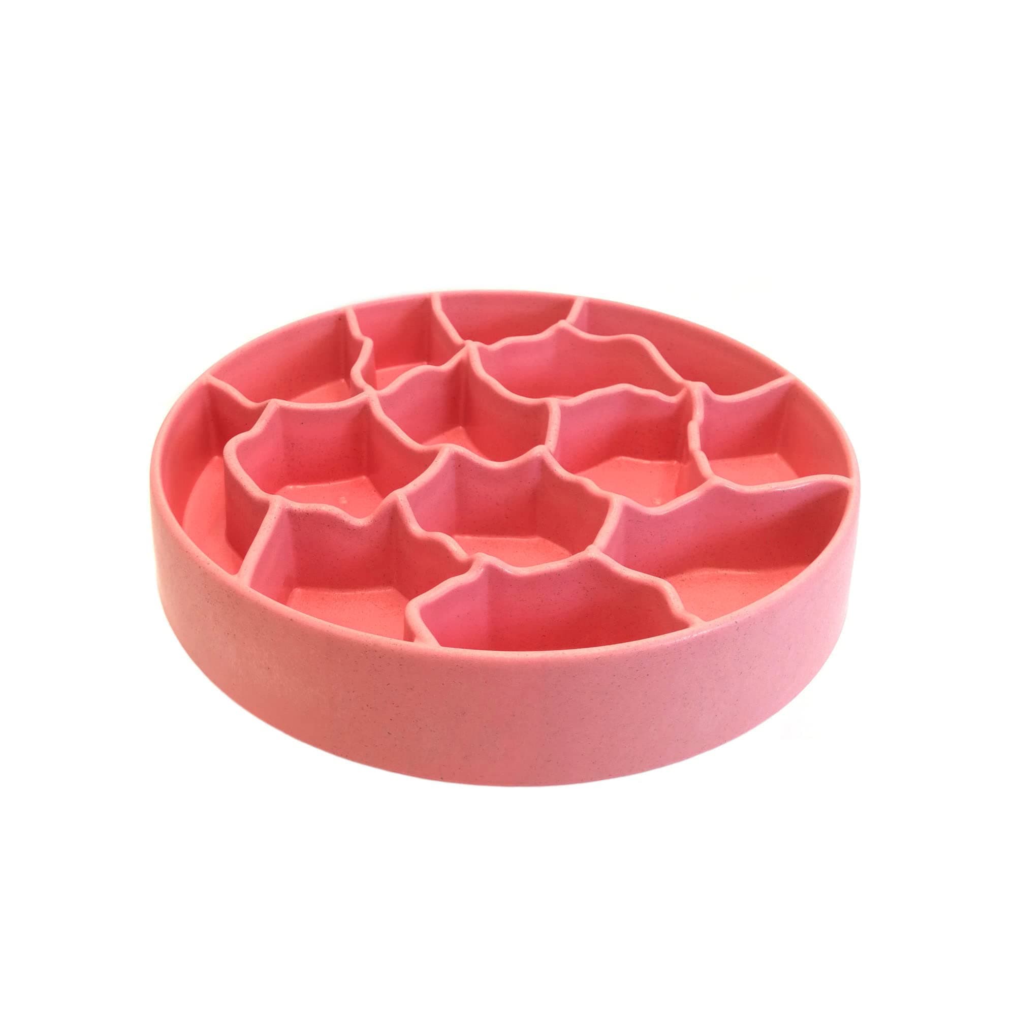 8 Inch Slow Feeder Bowl, Bamboo Fiber Polypropylene, Anti-Gulping Design for Dogs & Cats, 2.5 Cup Capacity