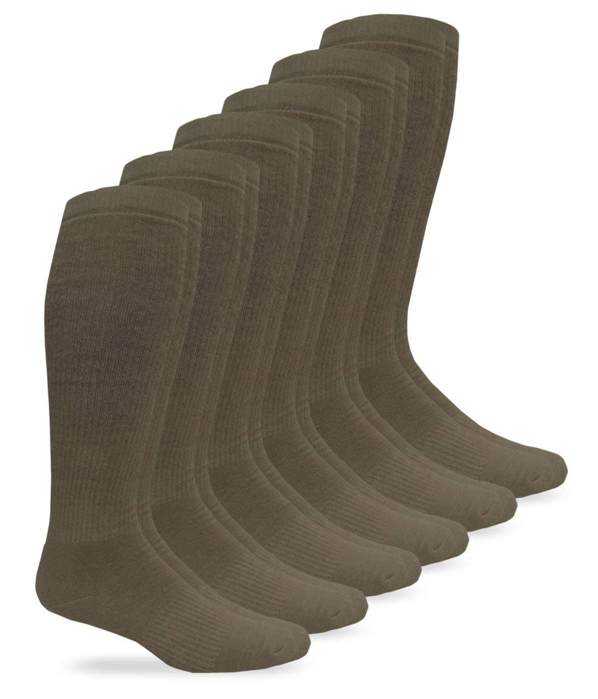 Mens Military Half Cushion Wool Combat over the Calf Boot Socks 6 Pair Pack
