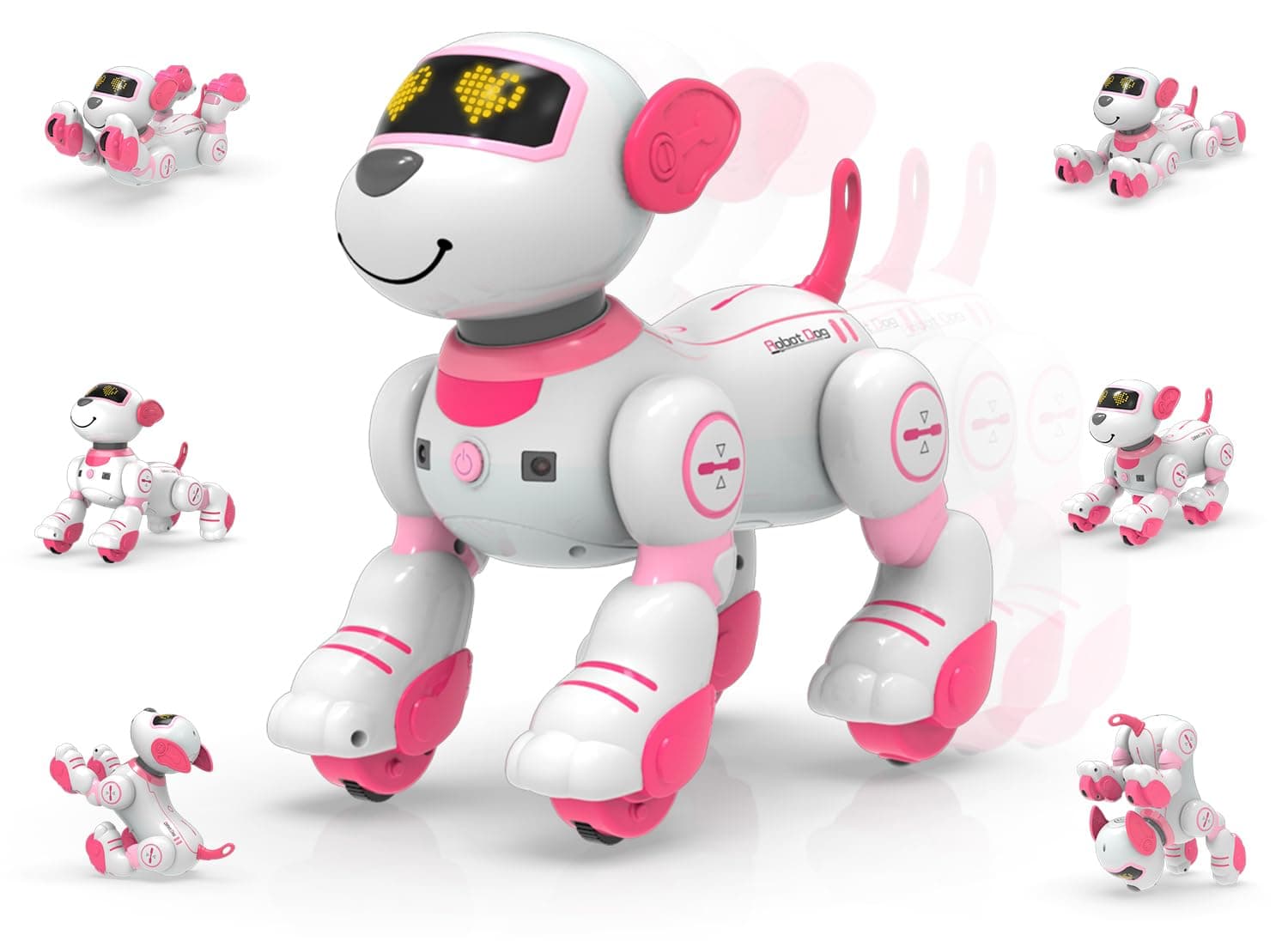 STEMTRON Remote Control Robot Dog Toy for Kid, Programmable Robotic Puppy, Interactive Robotic Dog Gift, Follow & Touch Function Robo Dog with Music